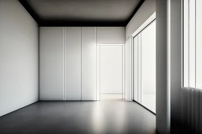 Minimalist Modern Interior With Large Glass Windows