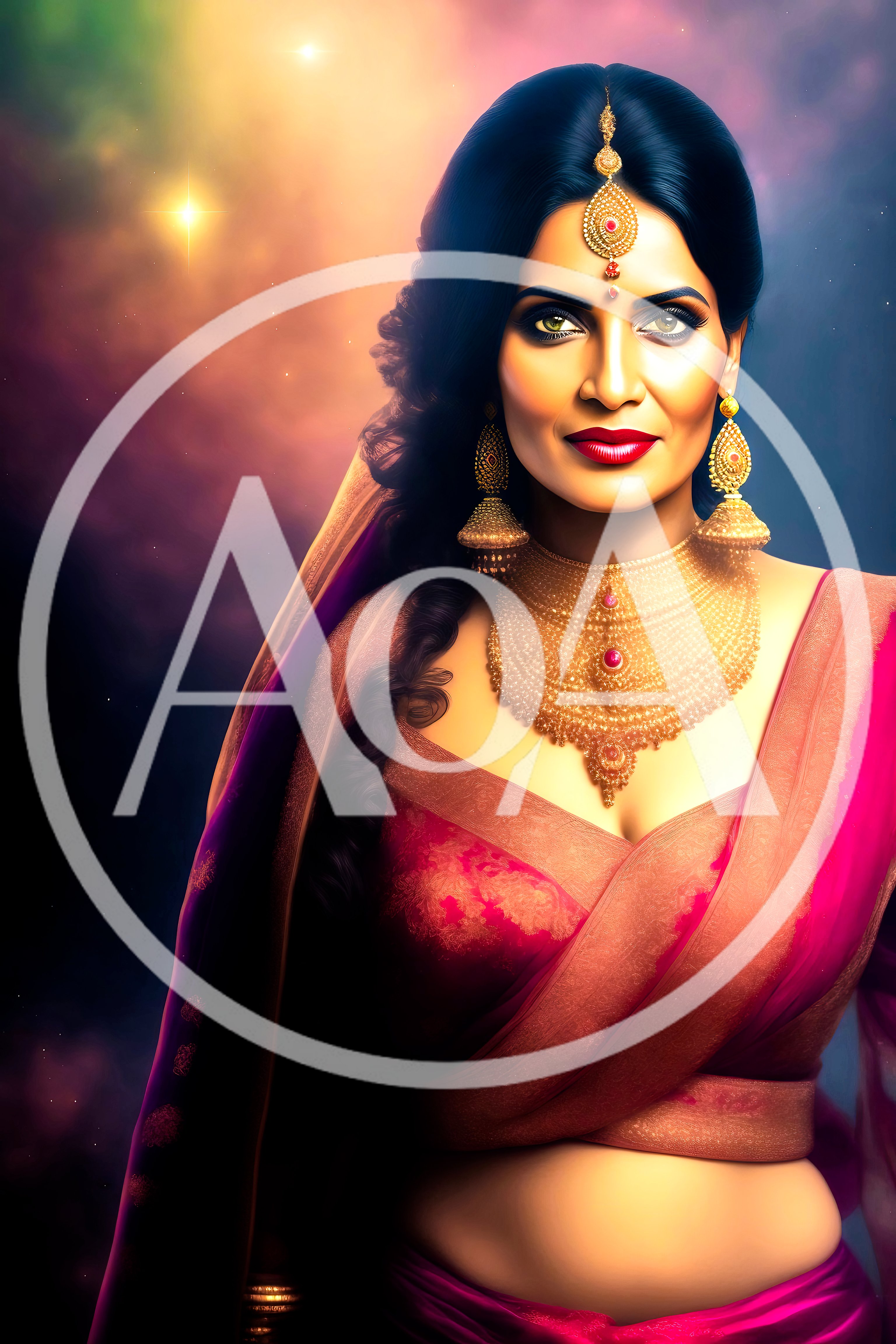 Portrait Of A Beautiful Indian Woman In Traditional Attire