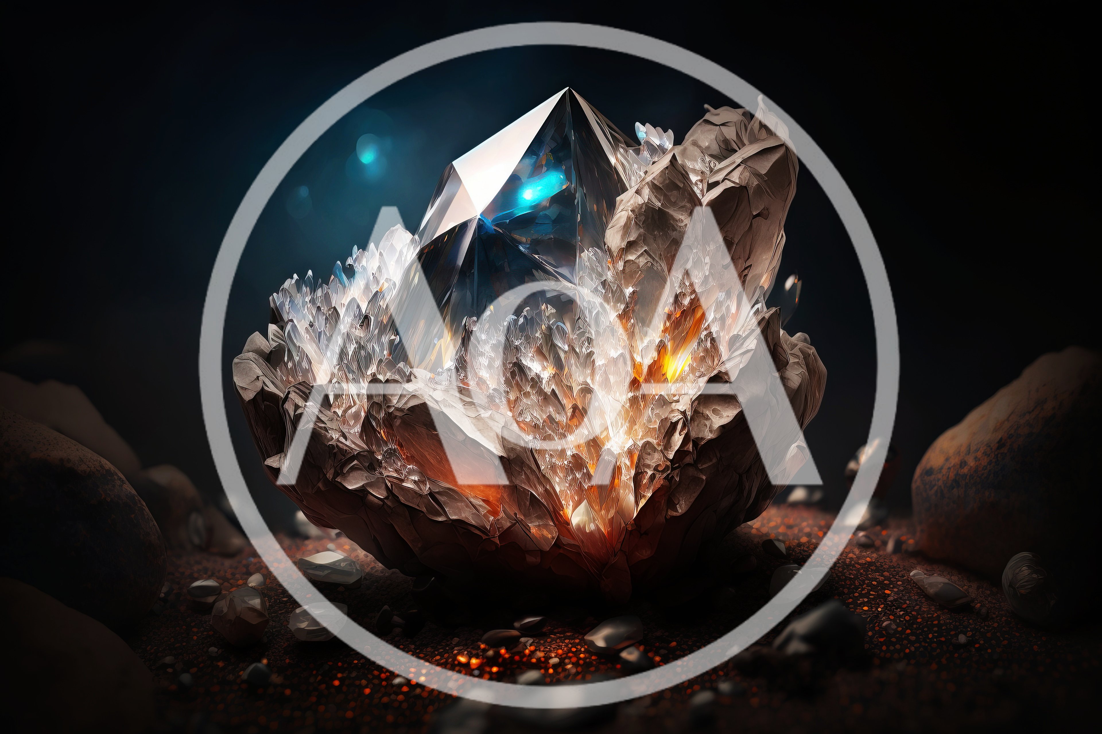 Glowing Crystalline Mineral Formation In Dark Environment