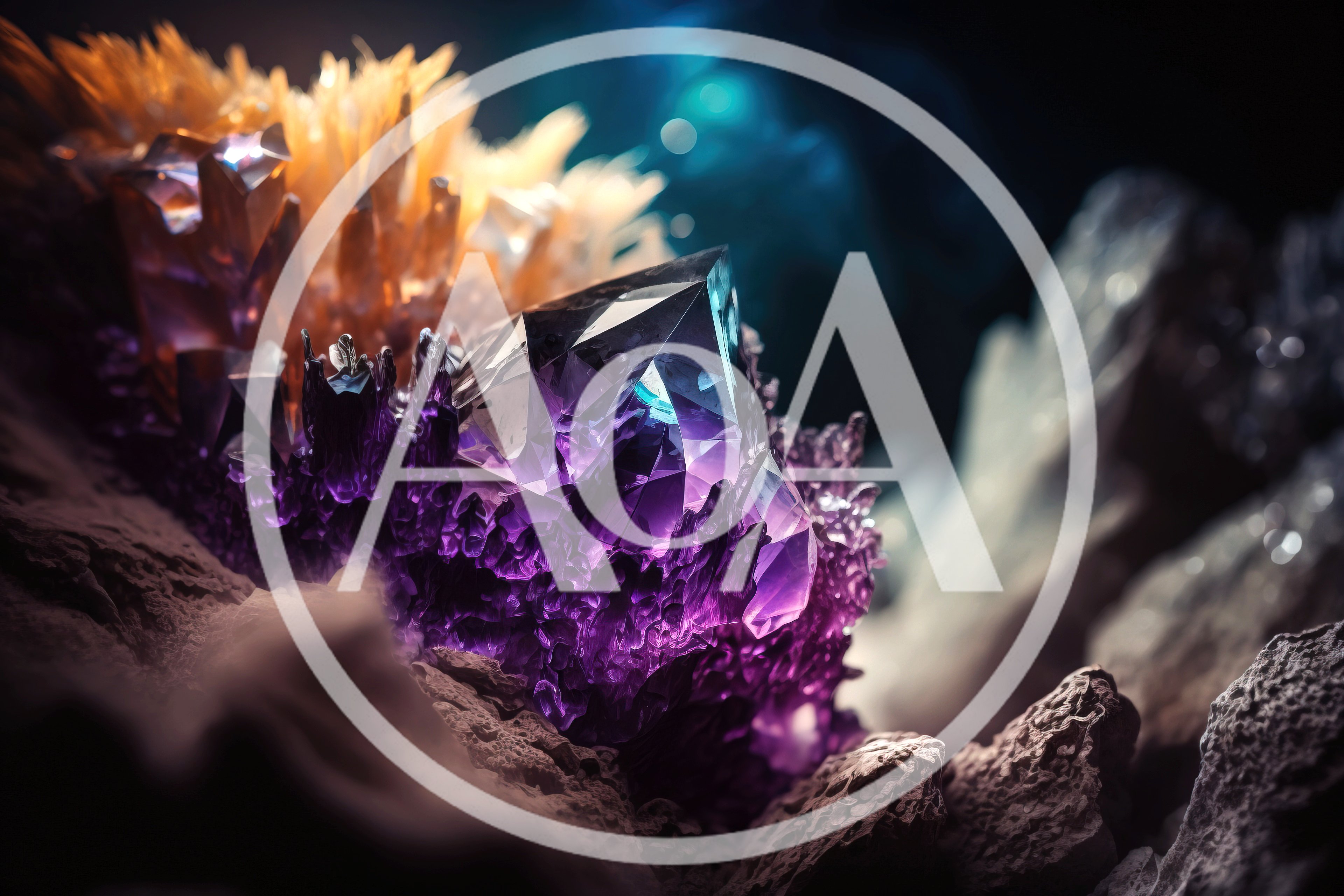 Macro View Of Glowing Amethyst Crystal Cluster