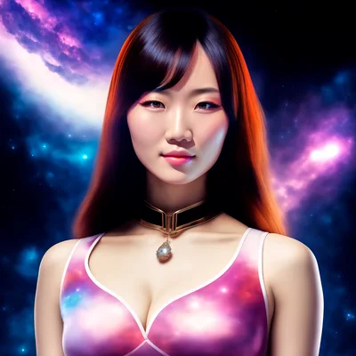 Portrait Of A Young Woman In Cosmic Space Attire