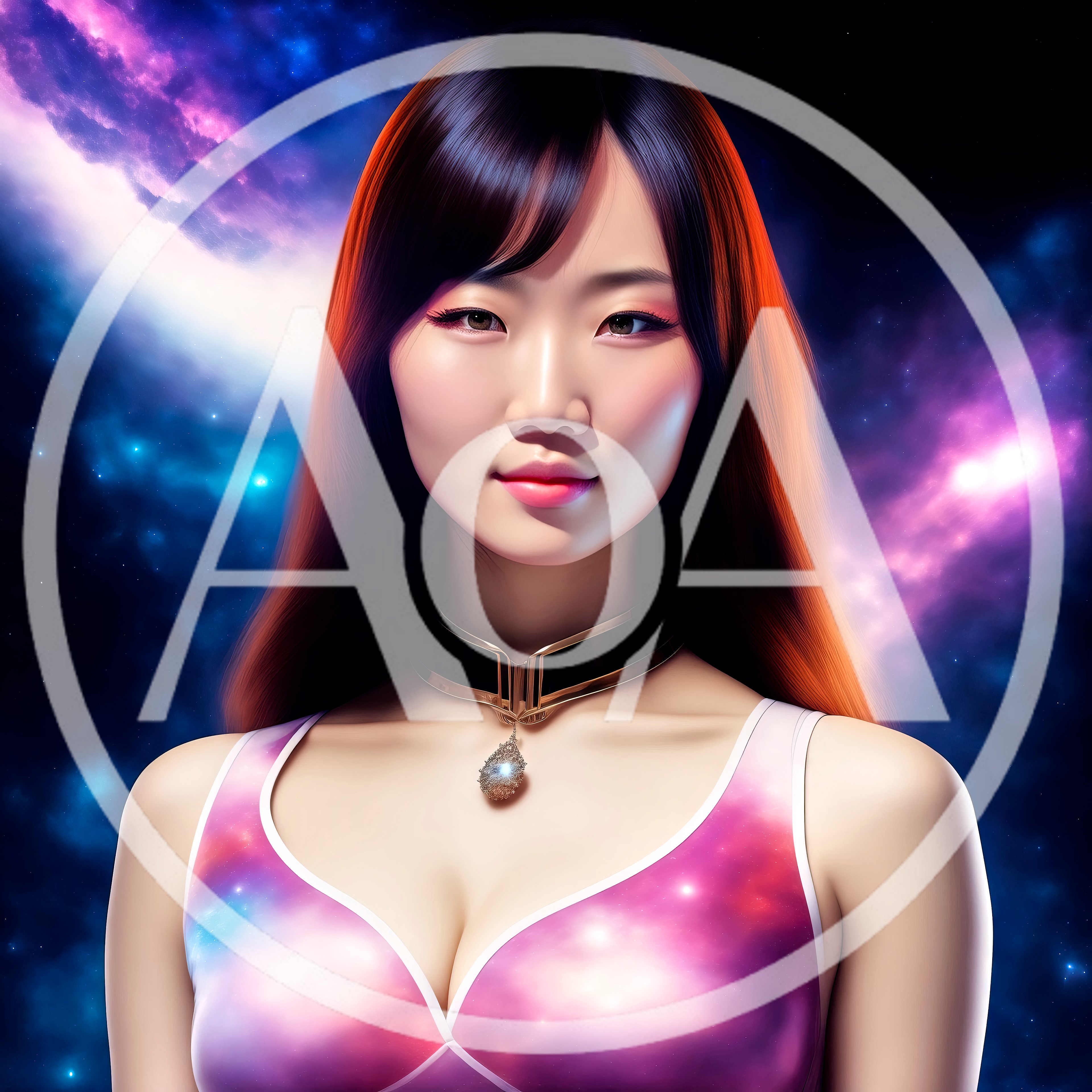 Portrait Of A Young Woman In Cosmic Space Attire