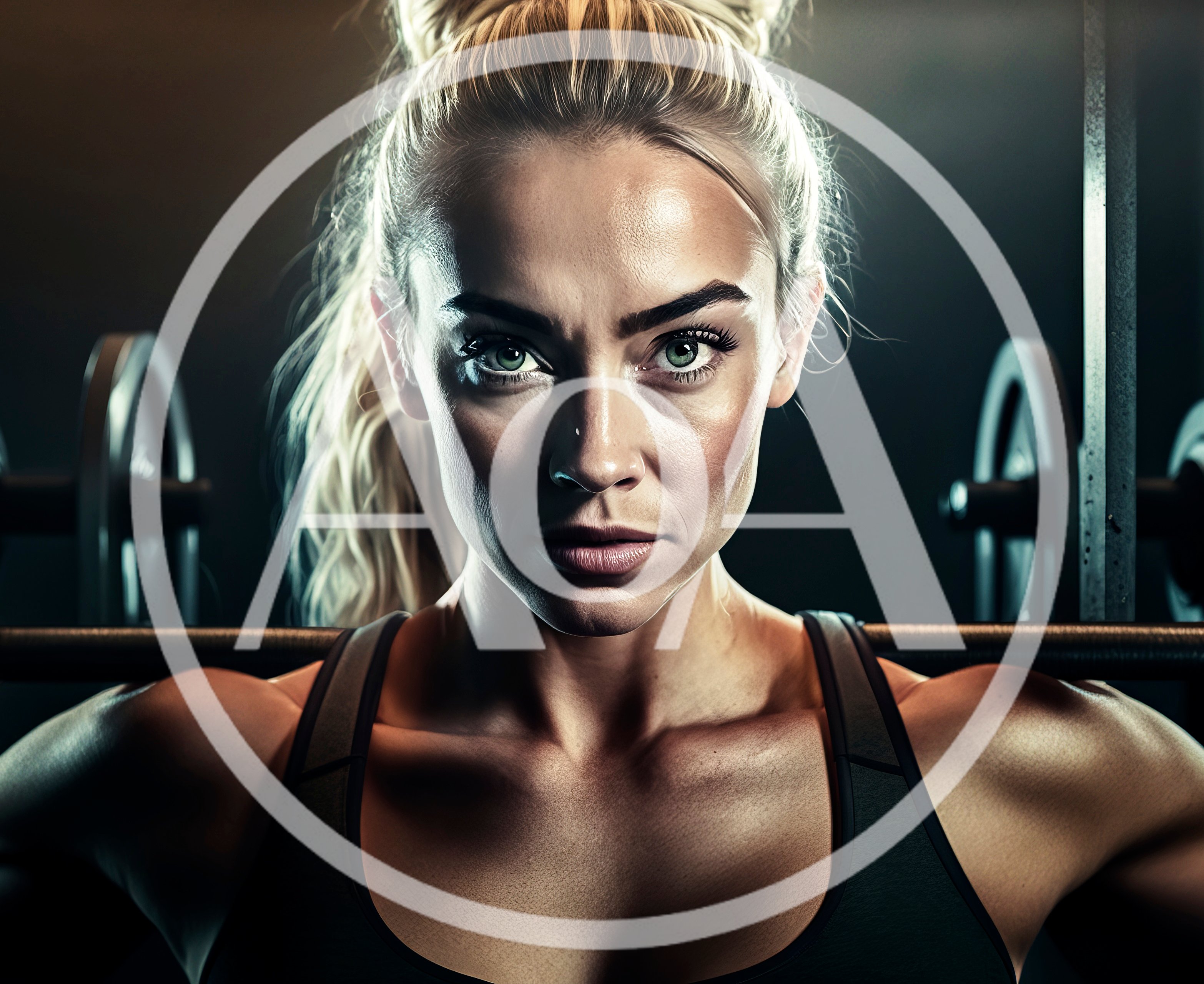 Focused Female Athlete Preparing For Barbell Squats