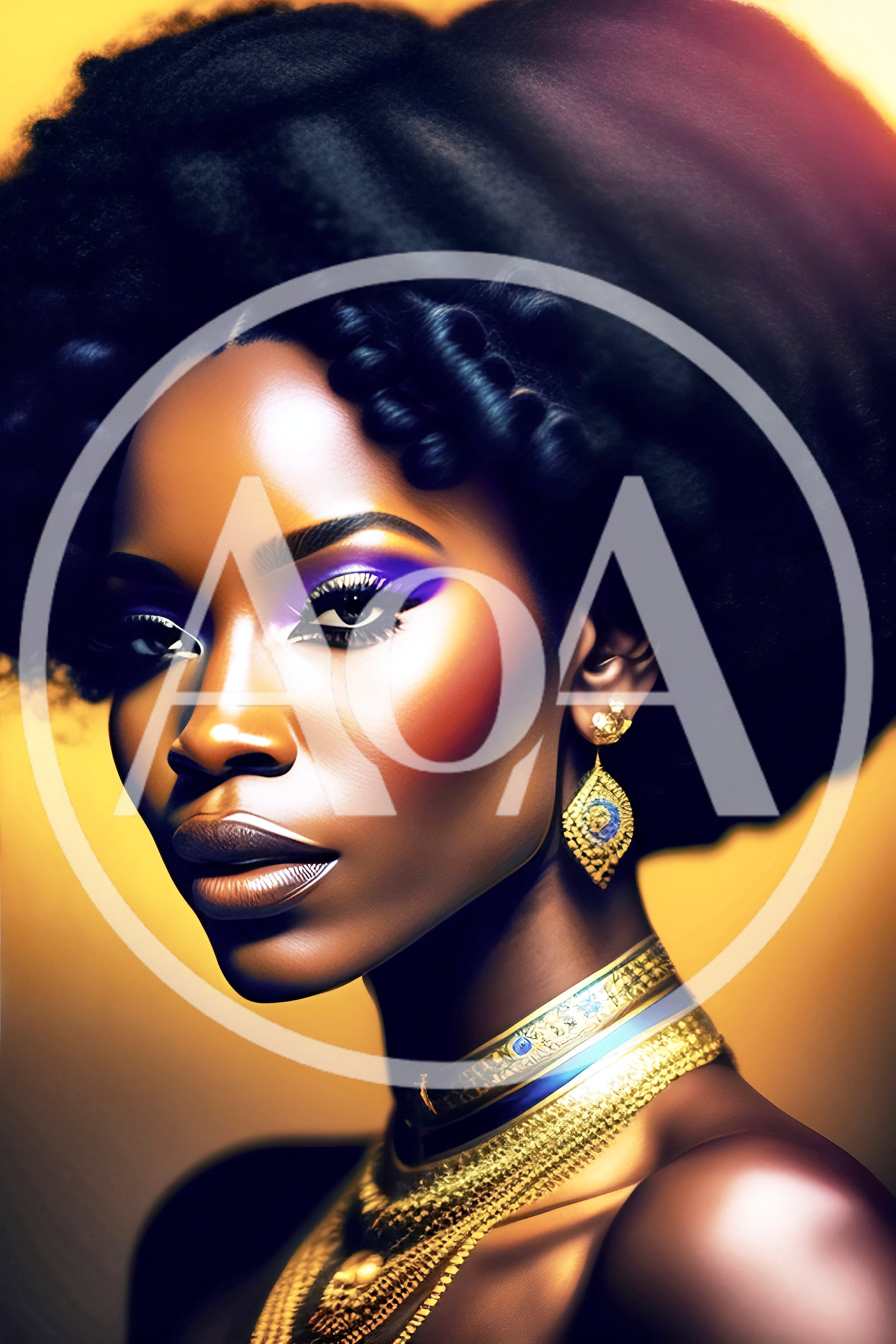 Portrait Of A Beautiful African Woman With Gold Jewelry