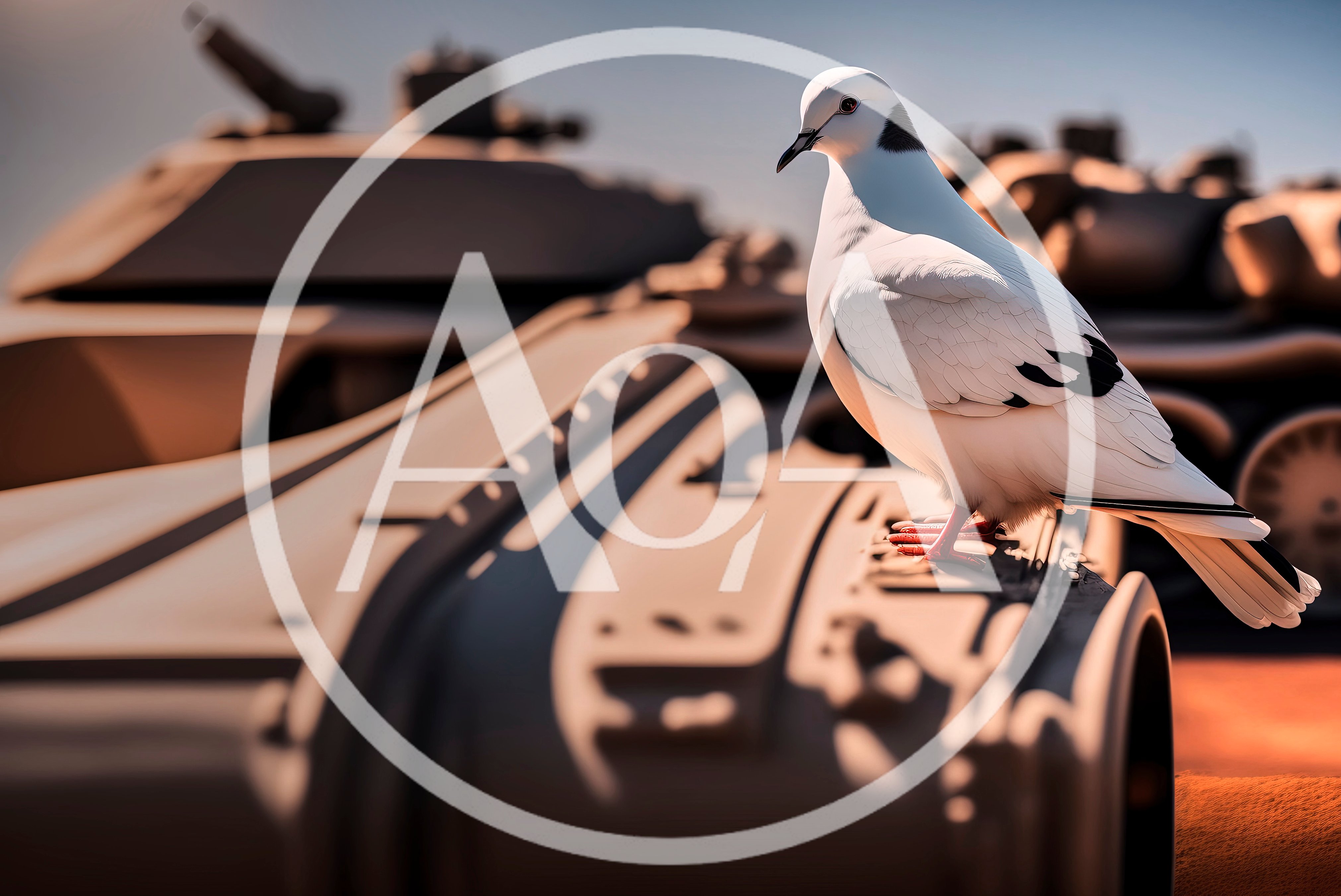 White Dove Perched On A Military Tank