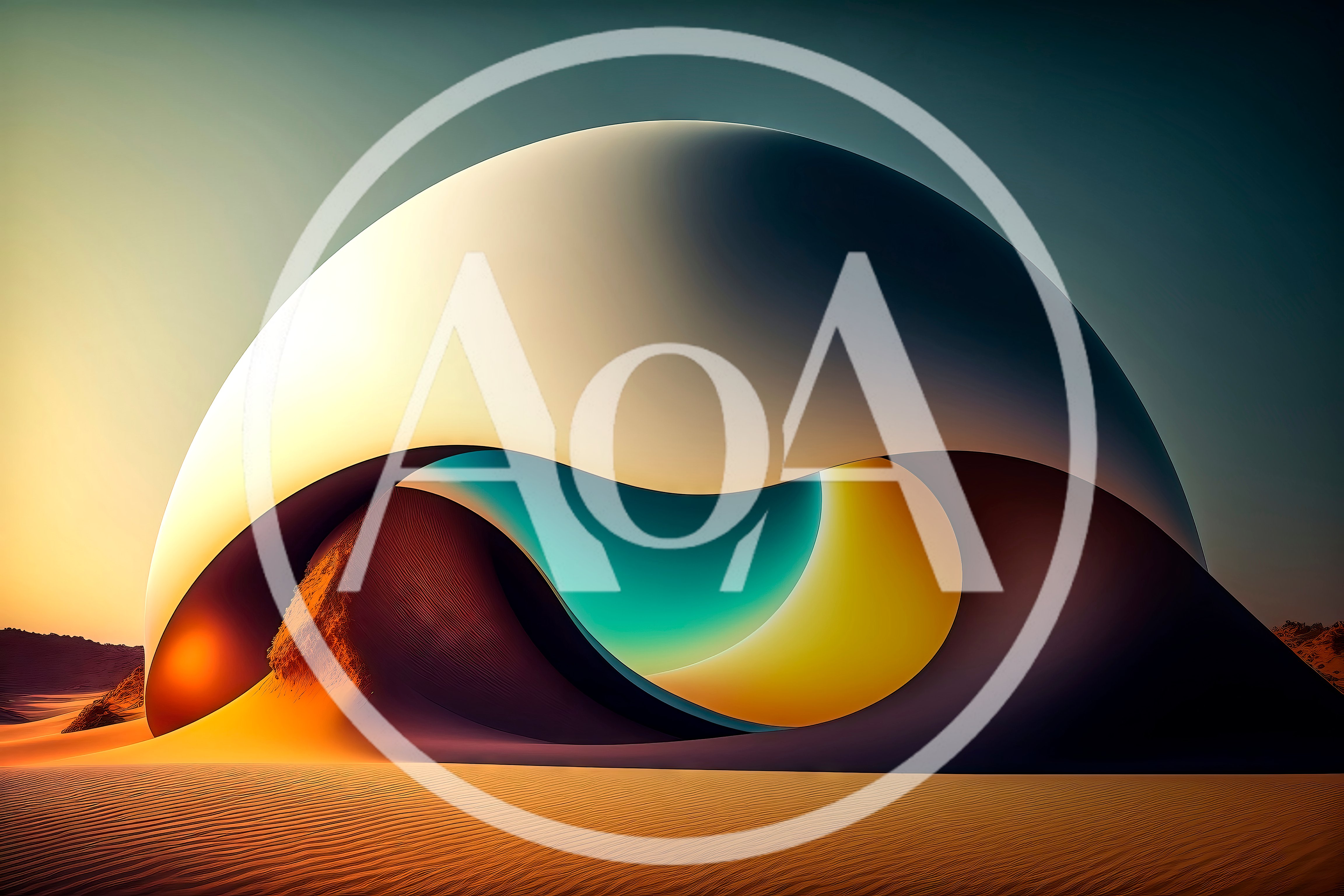 Surreal Abstract Dome Structure In Desert Landscape