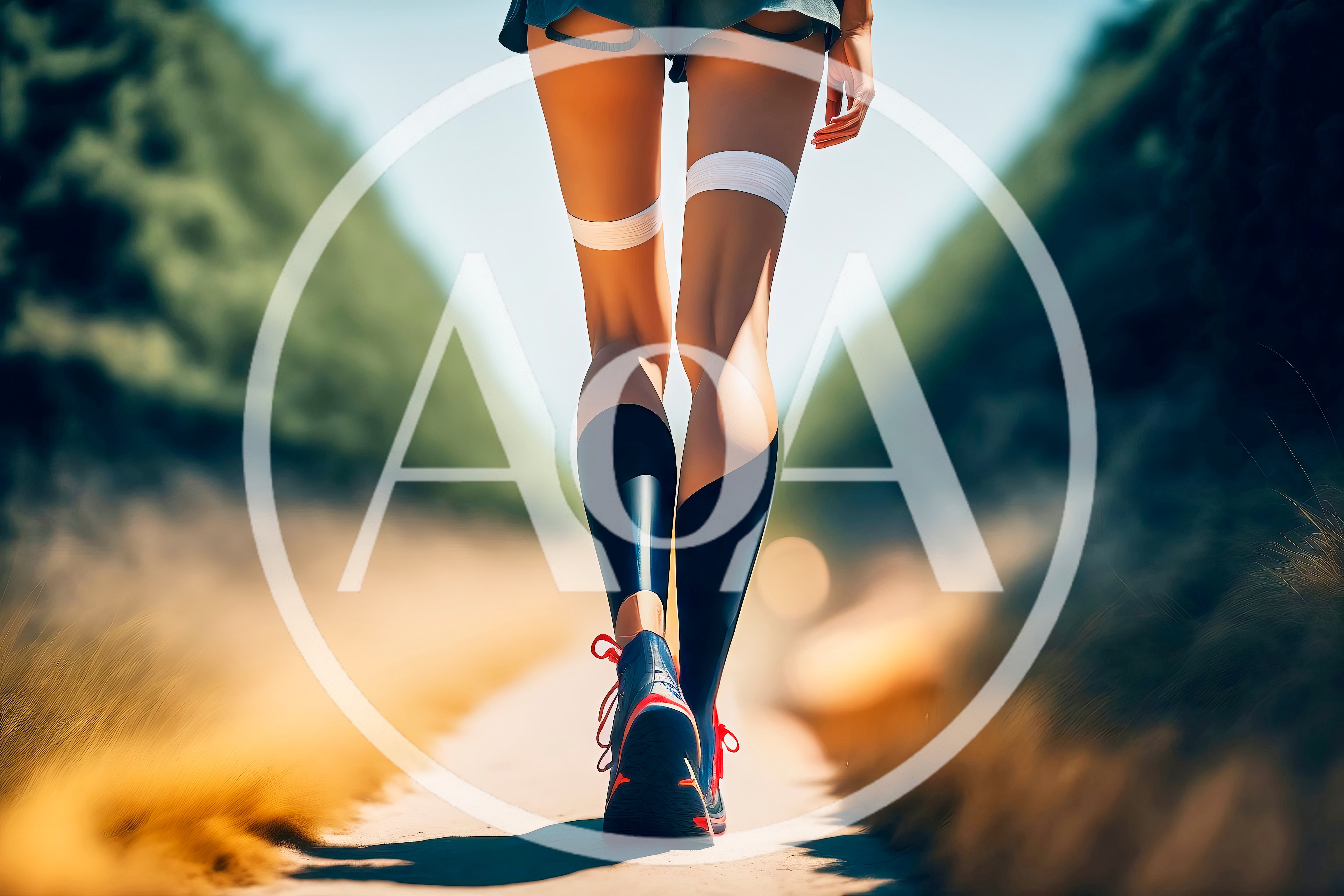 Runner Legs Walking Along A Sunny Dirt Path