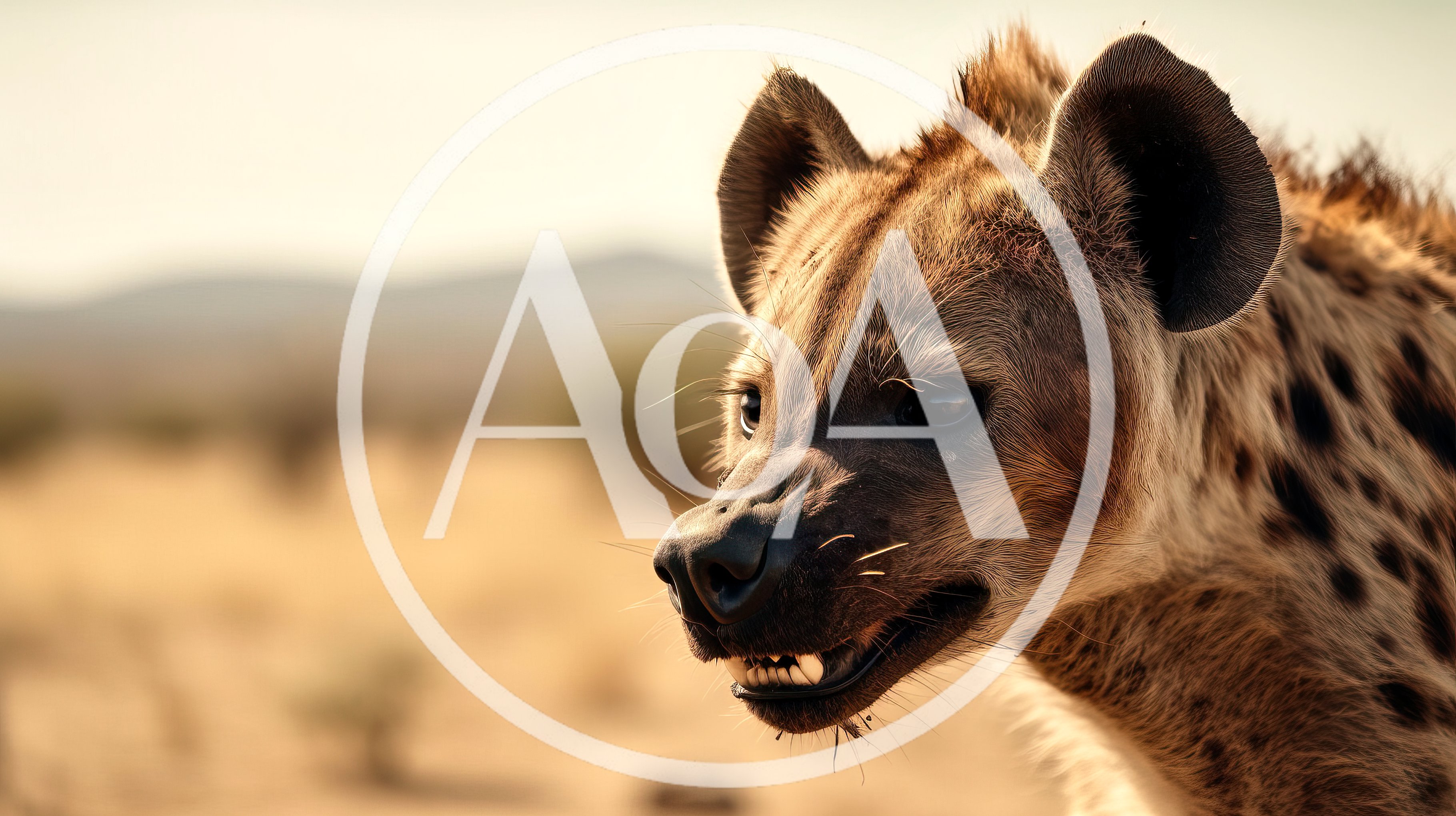 Spotted Hyena Snarling In The African Savanna