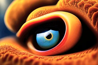 Macro Close Up Of A Surreal Blue Eye