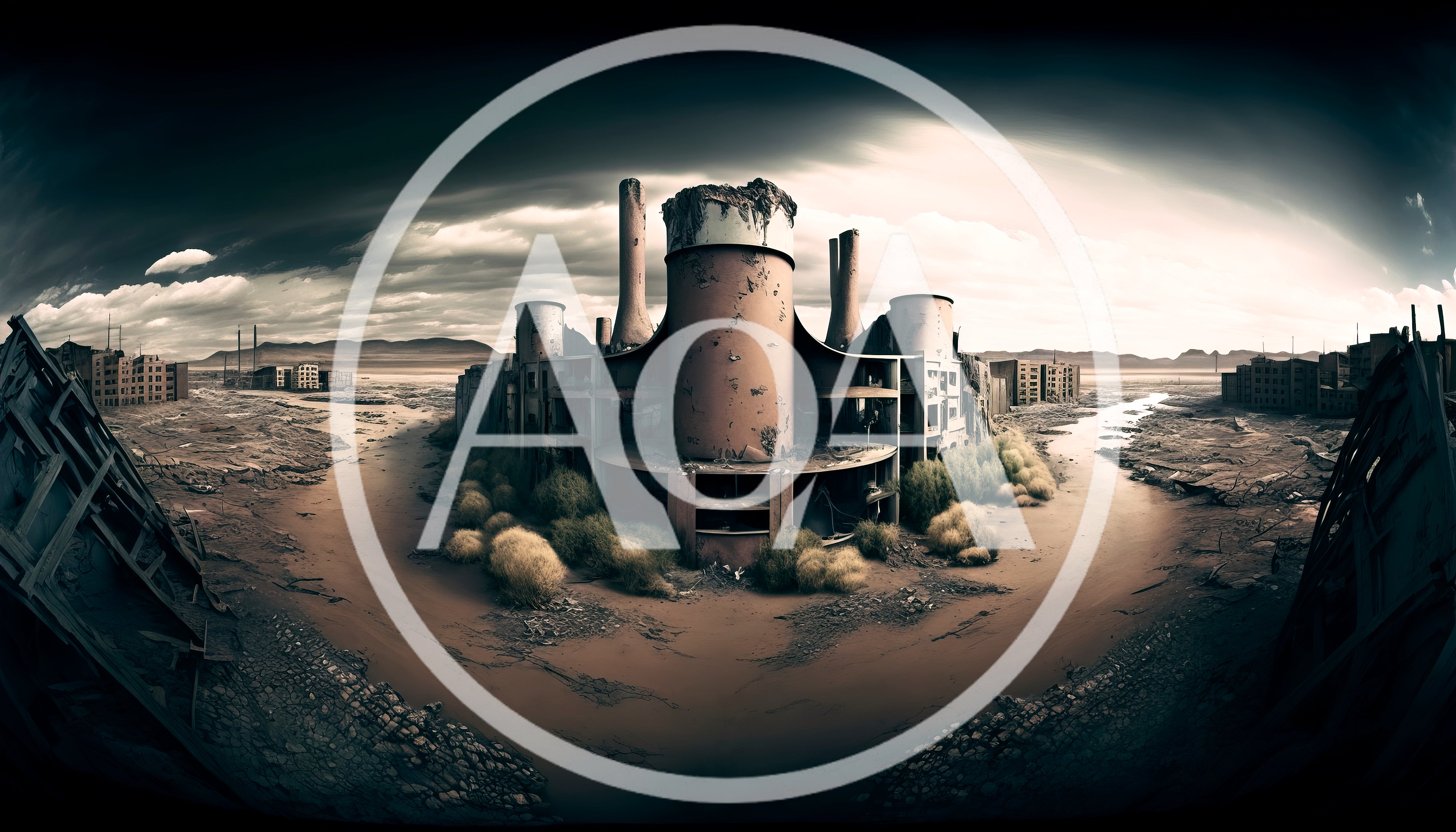Abandoned Industrial Complex In A Post-Apocalyptic Wasteland