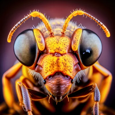 Extreme Macro Close Up Of A Wasp Face