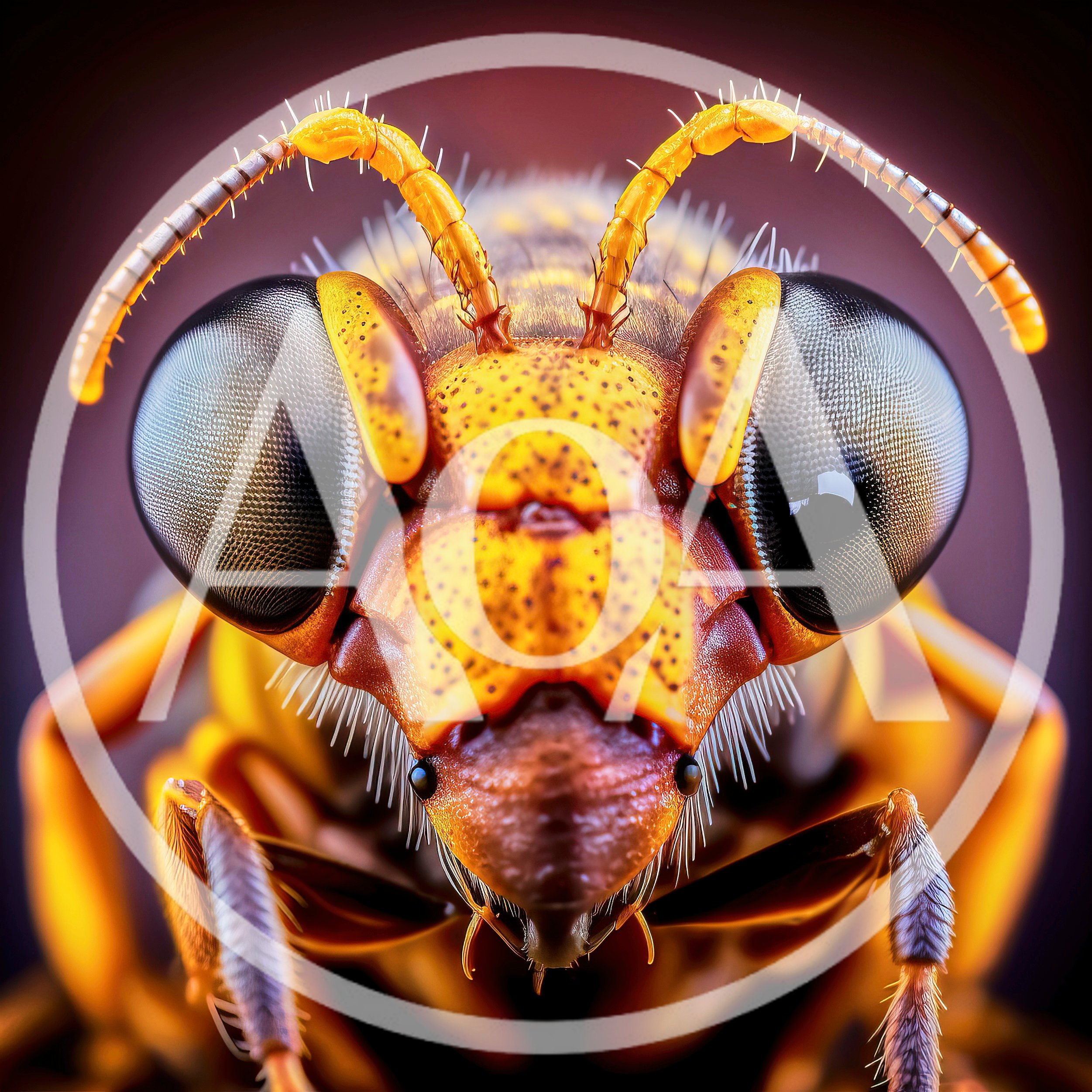 Extreme Macro Close Up Of A Wasp Face