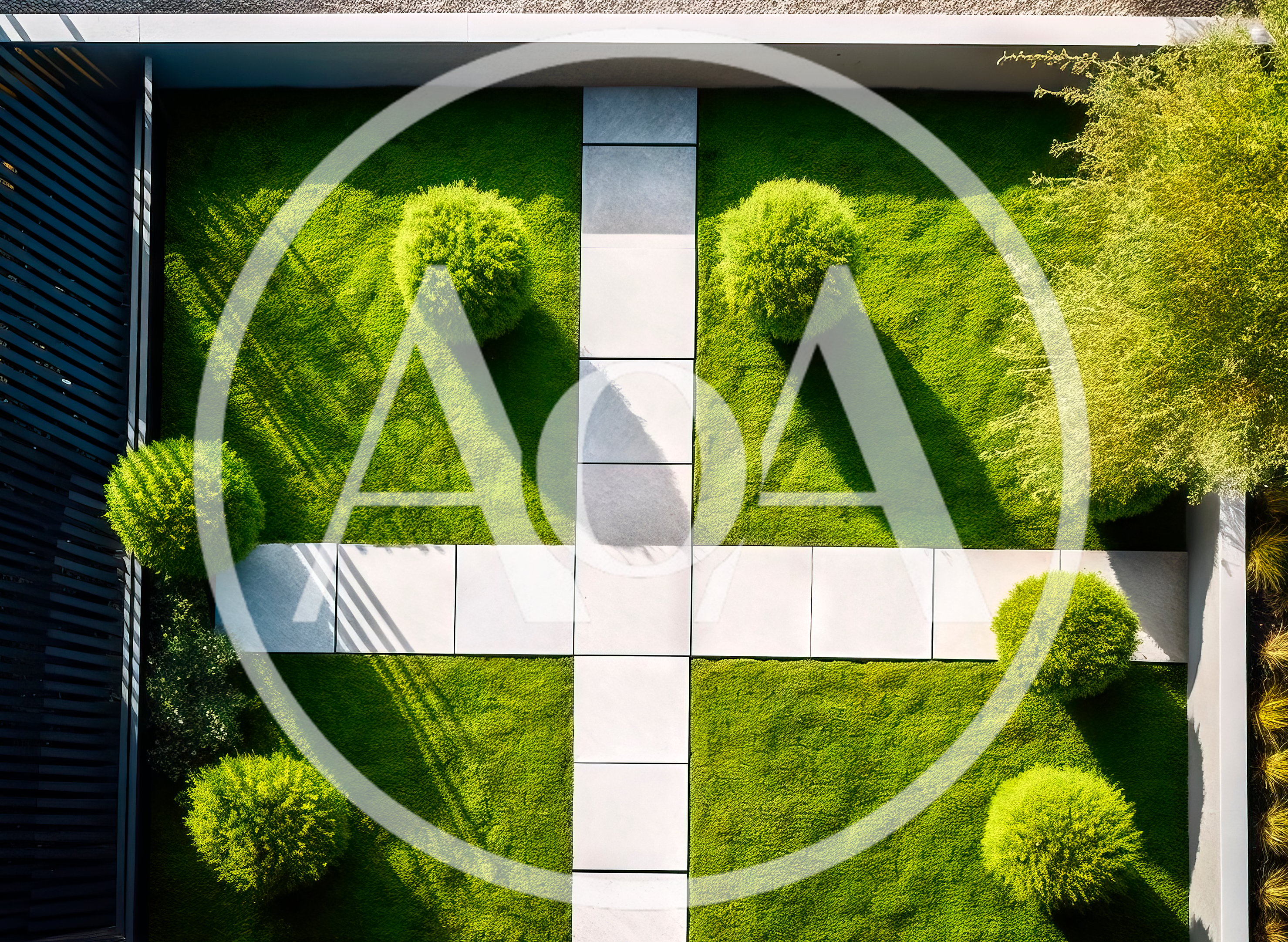 Aerial View Of A Modern Minimalist Garden