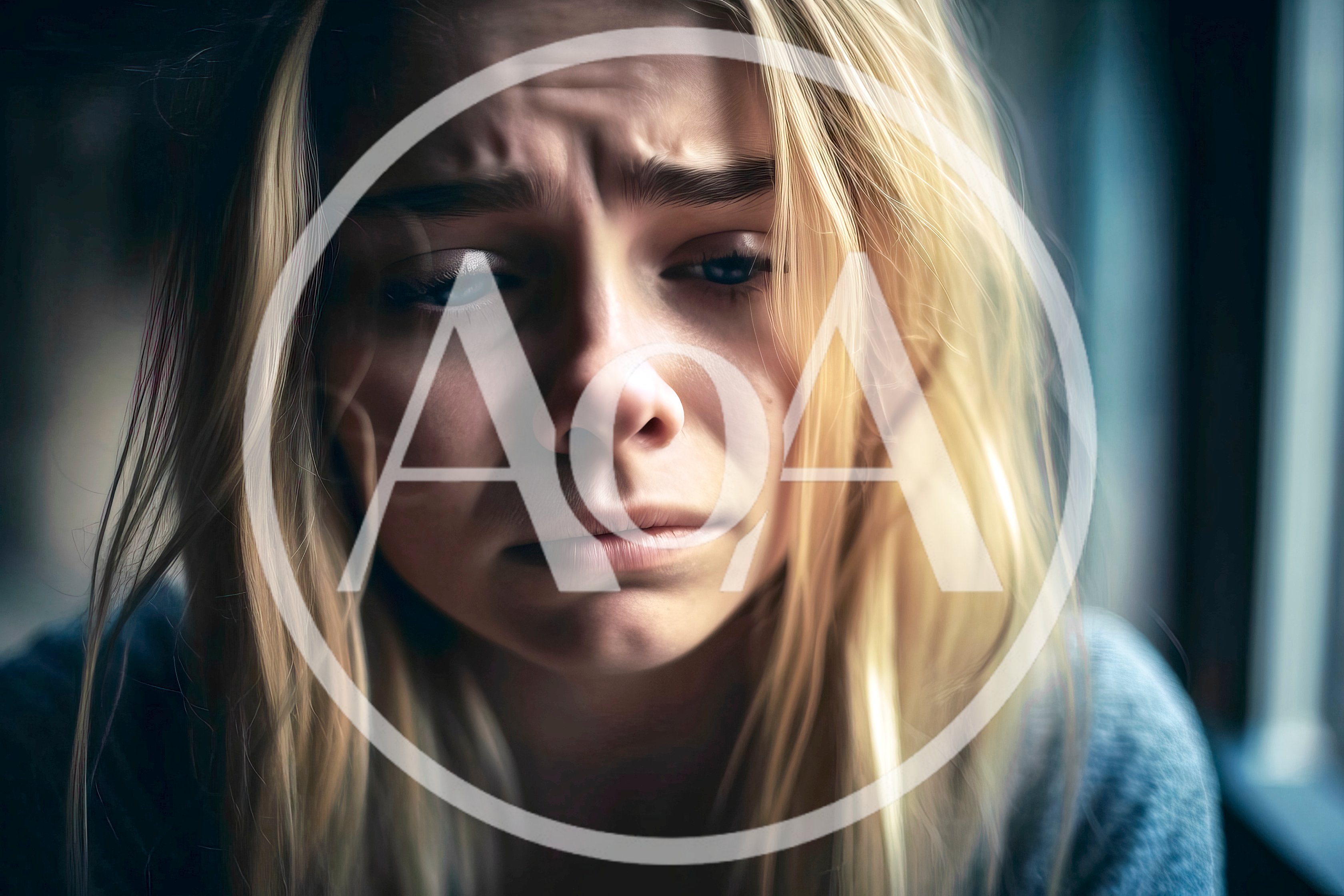 Close Up Portrait Of A Sad Young Woman