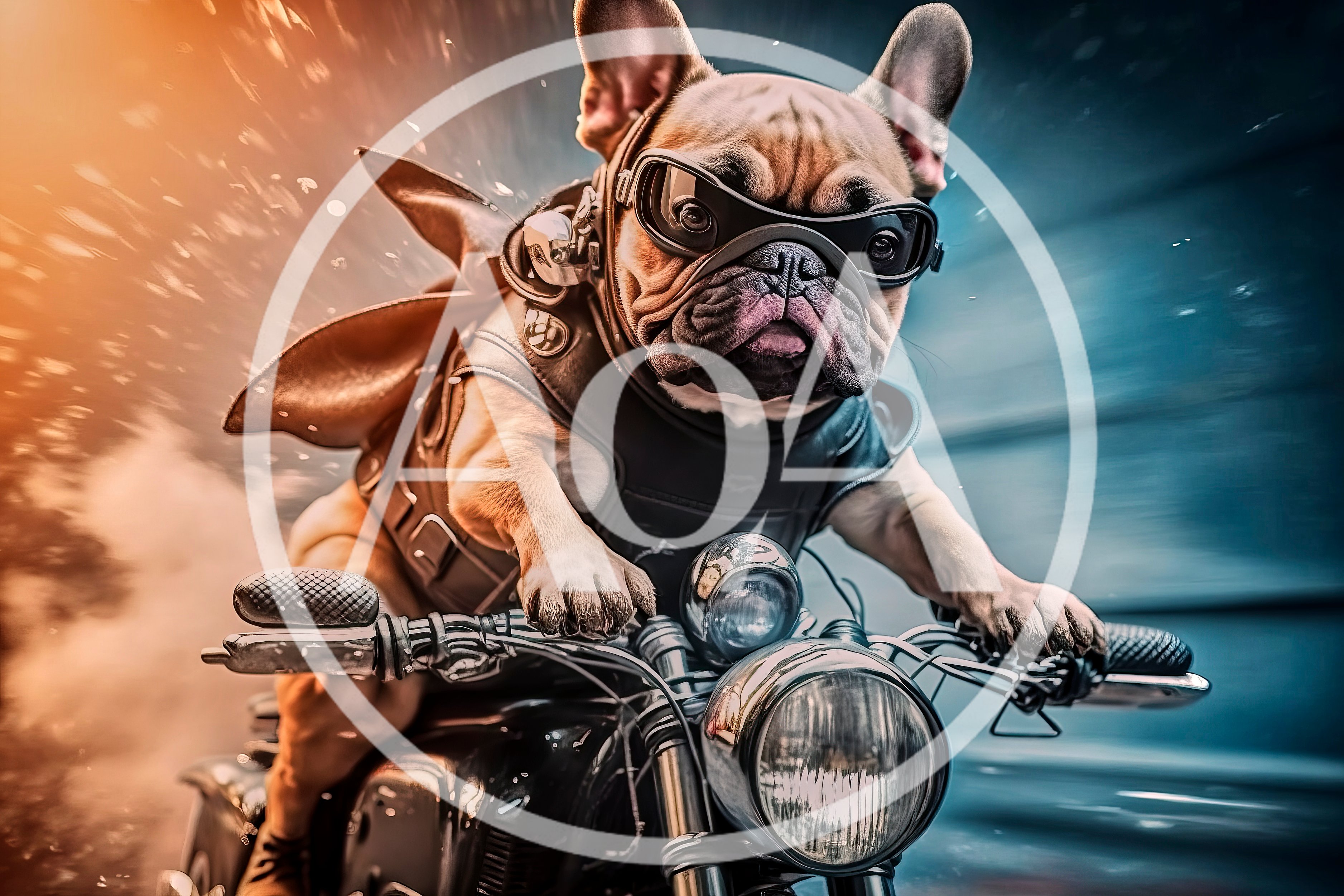 French Bulldog Riding A Motorcycle In Speed