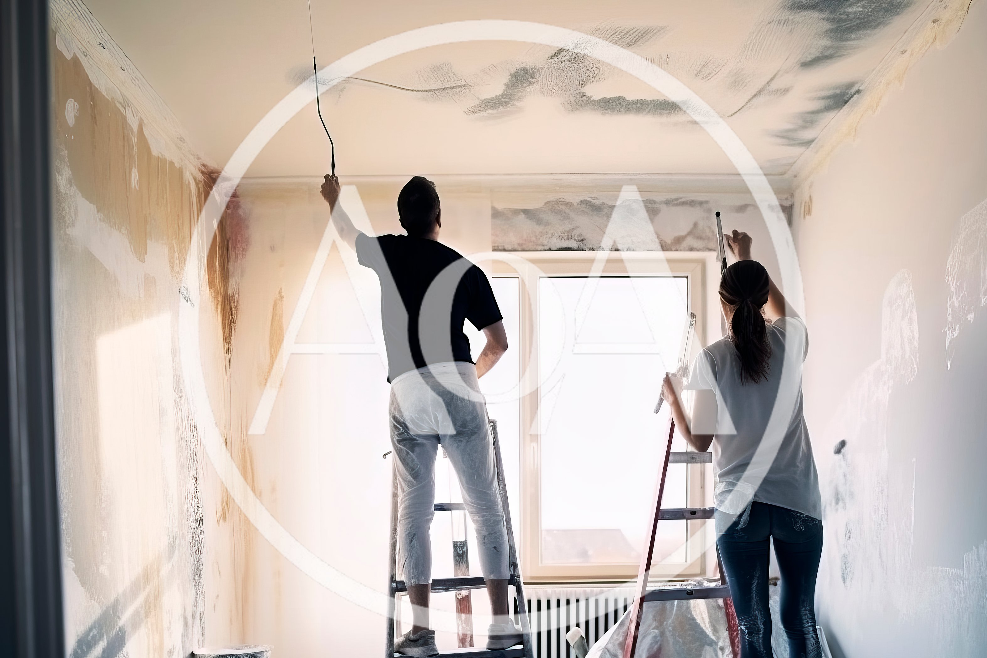Couple Renovating And Painting Their New Home Interior