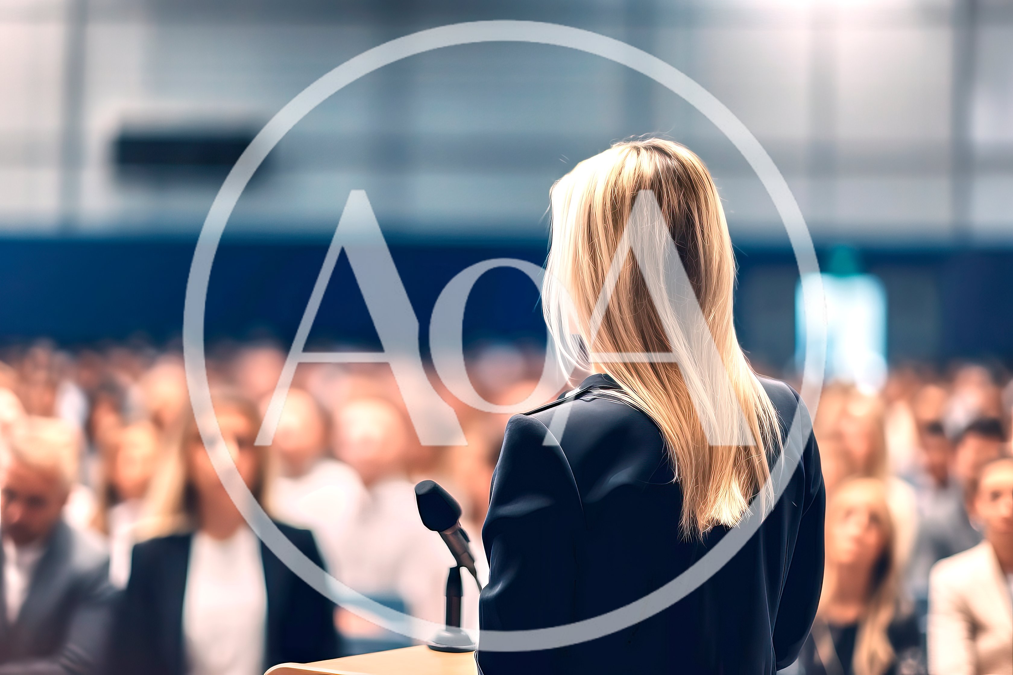 Businesswoman Giving A Presentation At A Conference