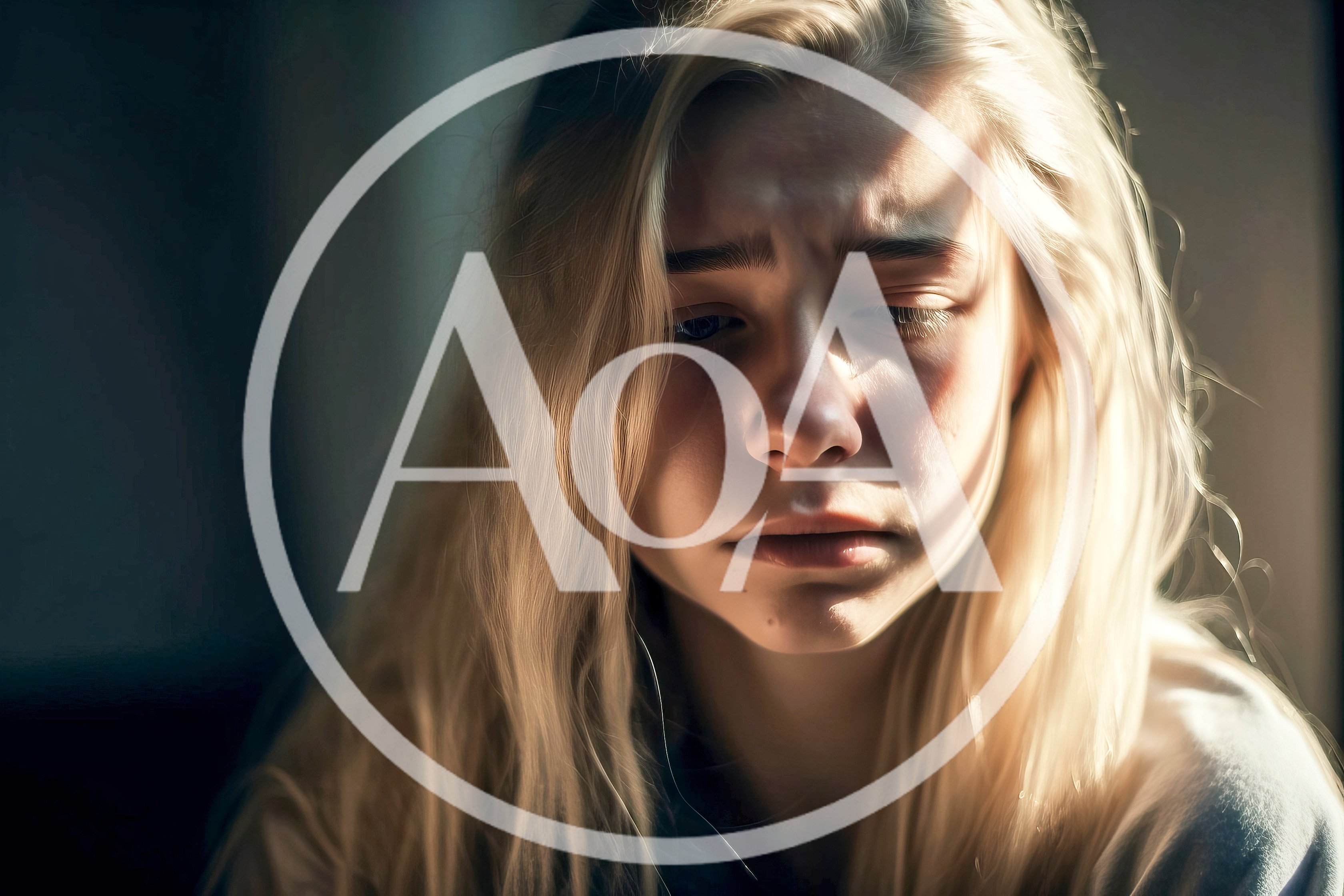 Close Up Portrait Of A Sad Young Woman