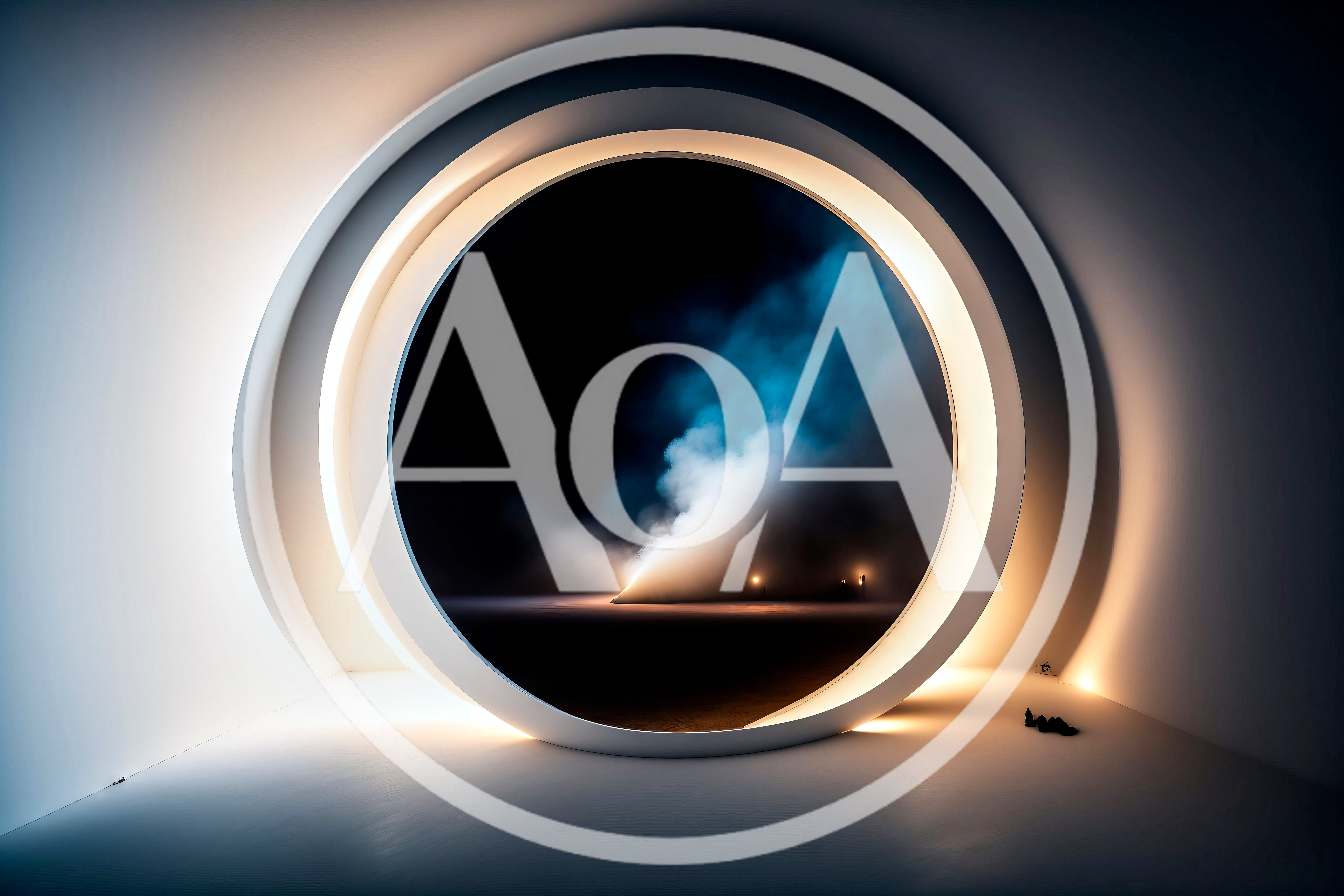 Futuristic Circular Portal With Glowing Smoke