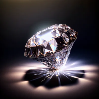 Brilliant Cut Diamond Sparkling On Dark Background