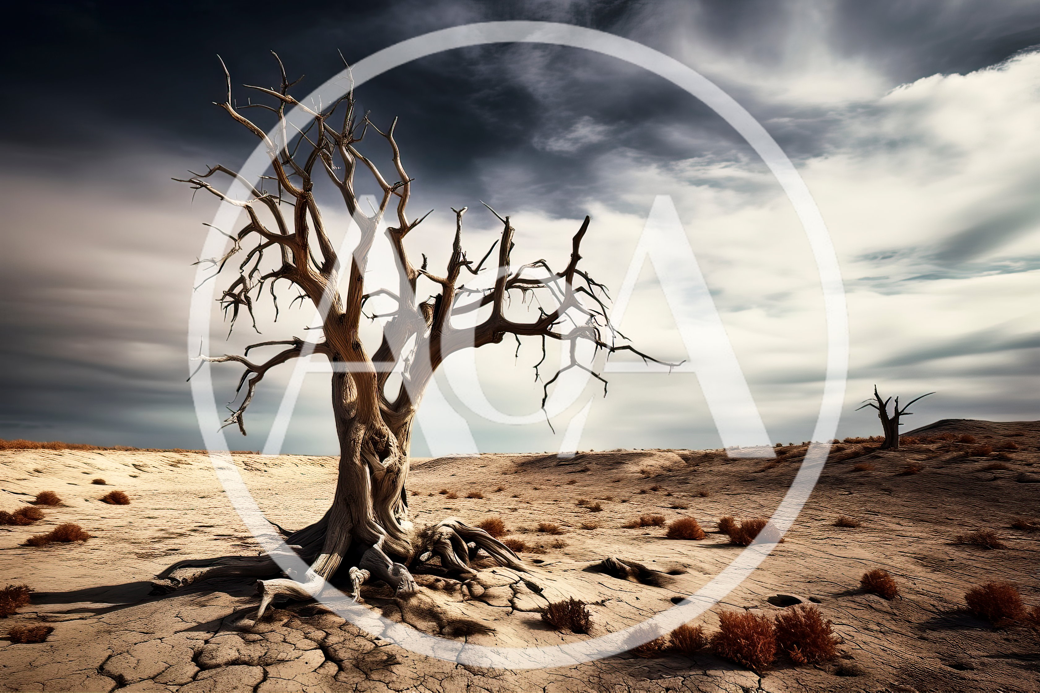 Dead Tree In A Barren Desert Landscape
