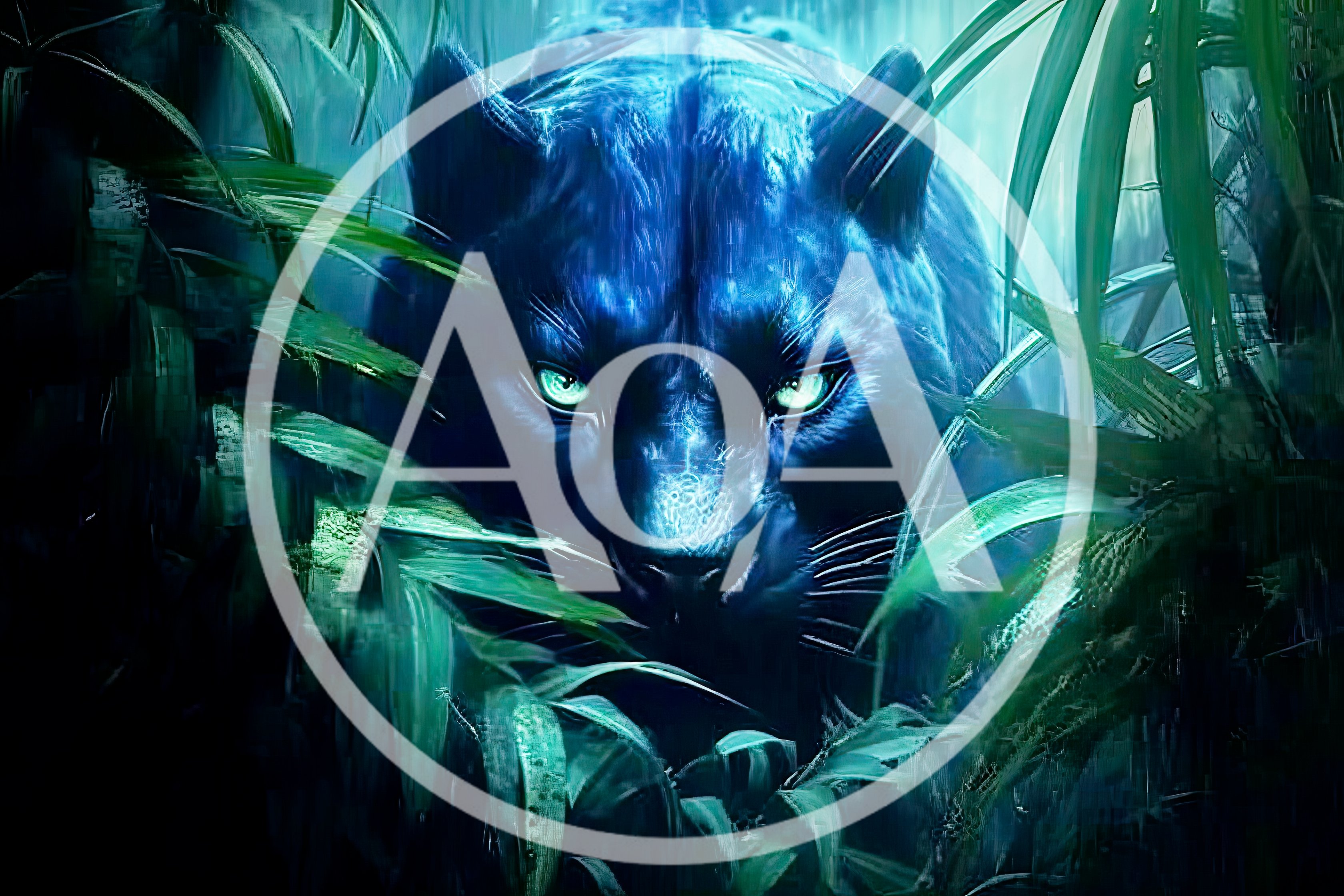 Majestic Black Panther Stalking Through Lush Tropical Jungle