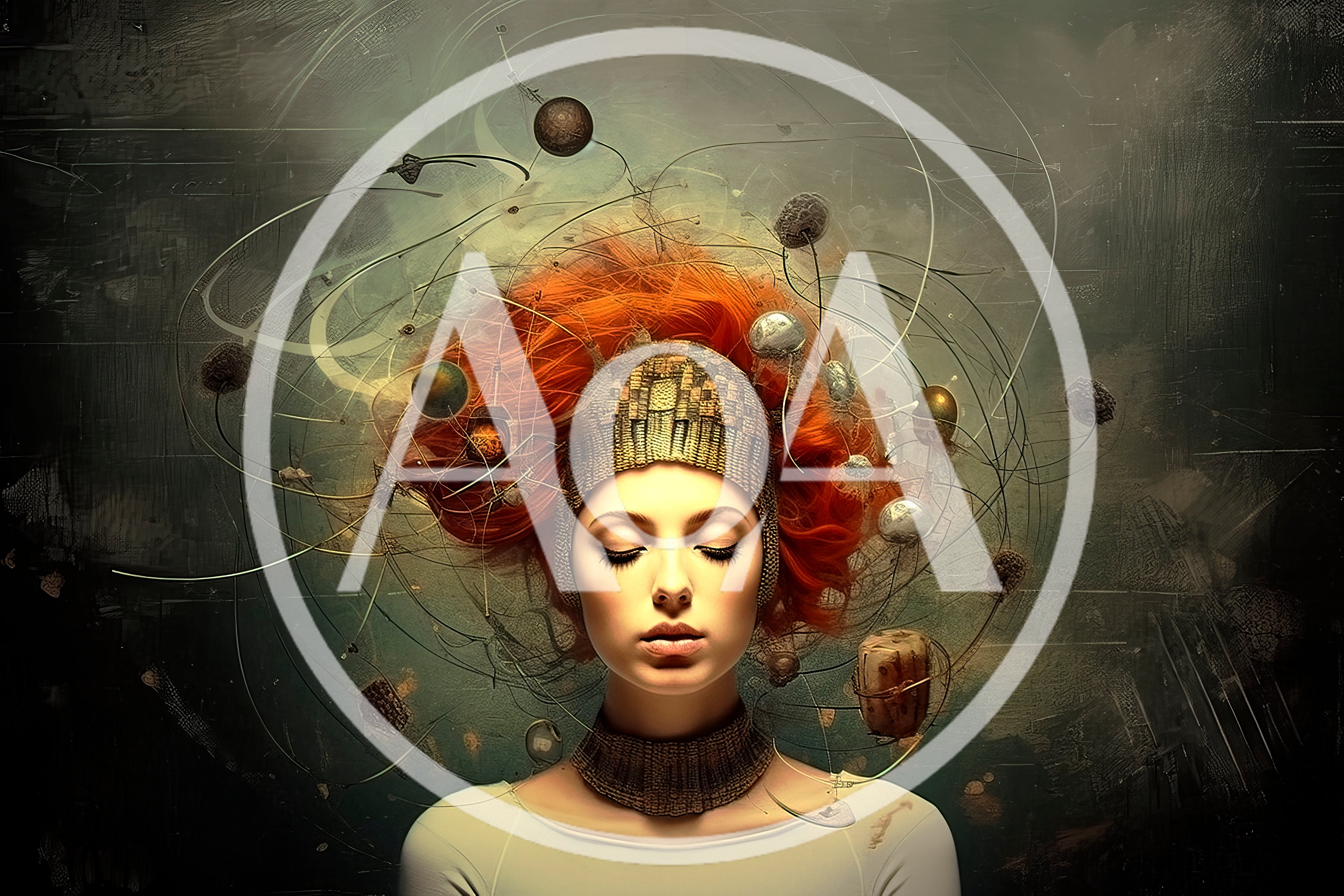 Surreal Portrait Of Woman With Abstract Cosmic Hair