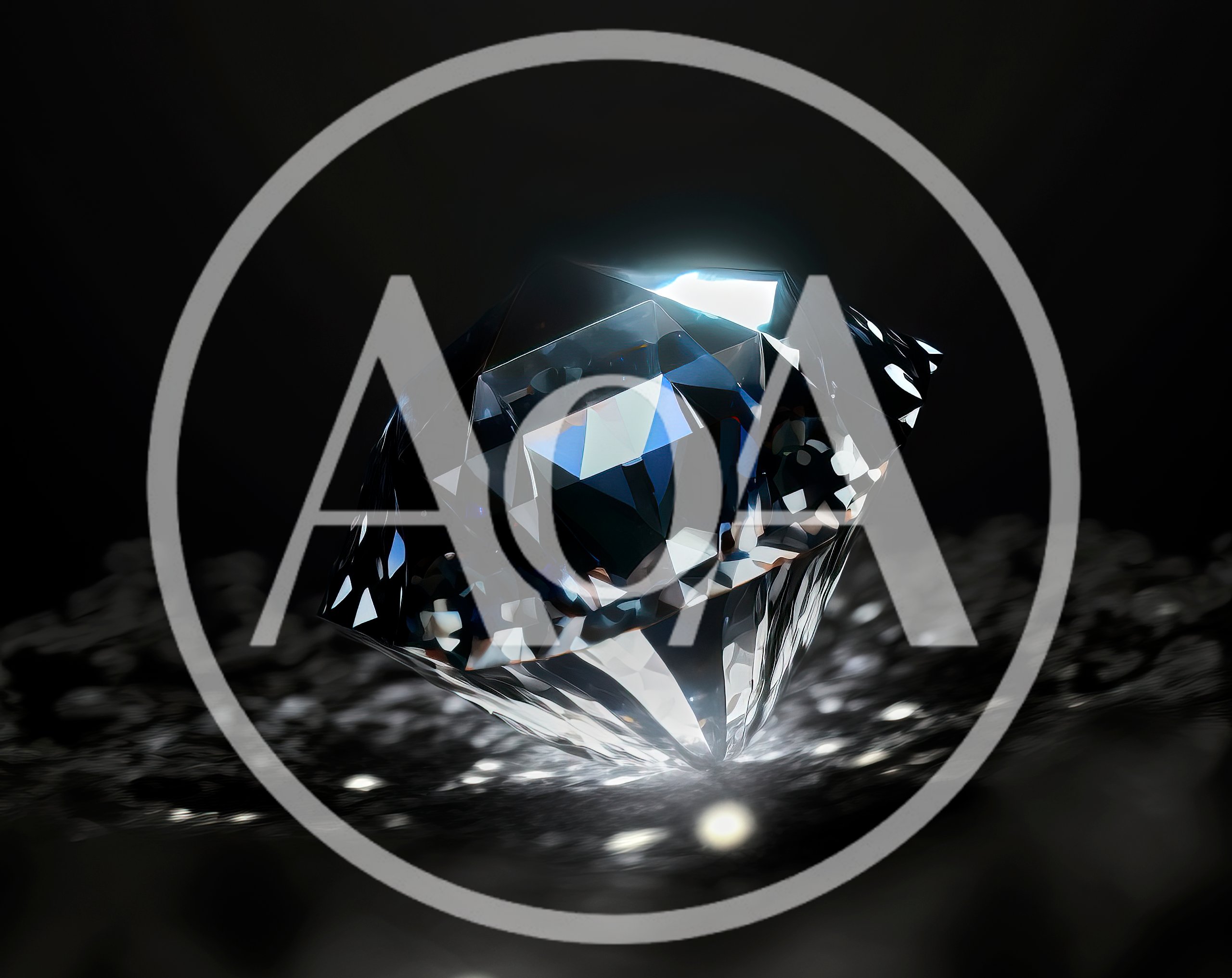 Brilliant Cut Diamond Resting On Dark Reflective Surface