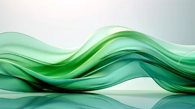 Abstract Green Glass Wave Motion Background