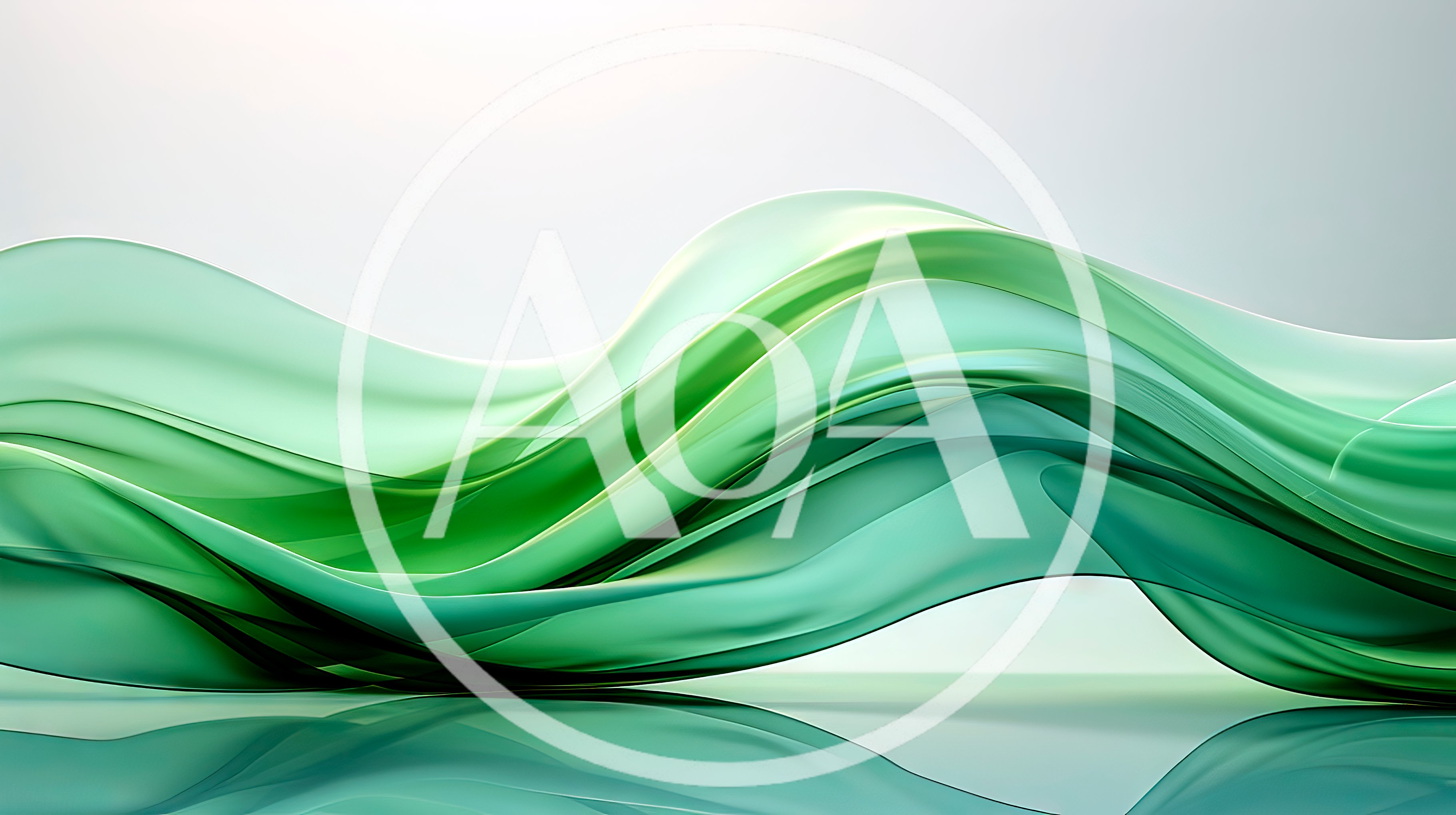 Abstract Green Glass Wave Motion Background