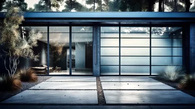 Modern Minimalist House Exterior With Glass Facade