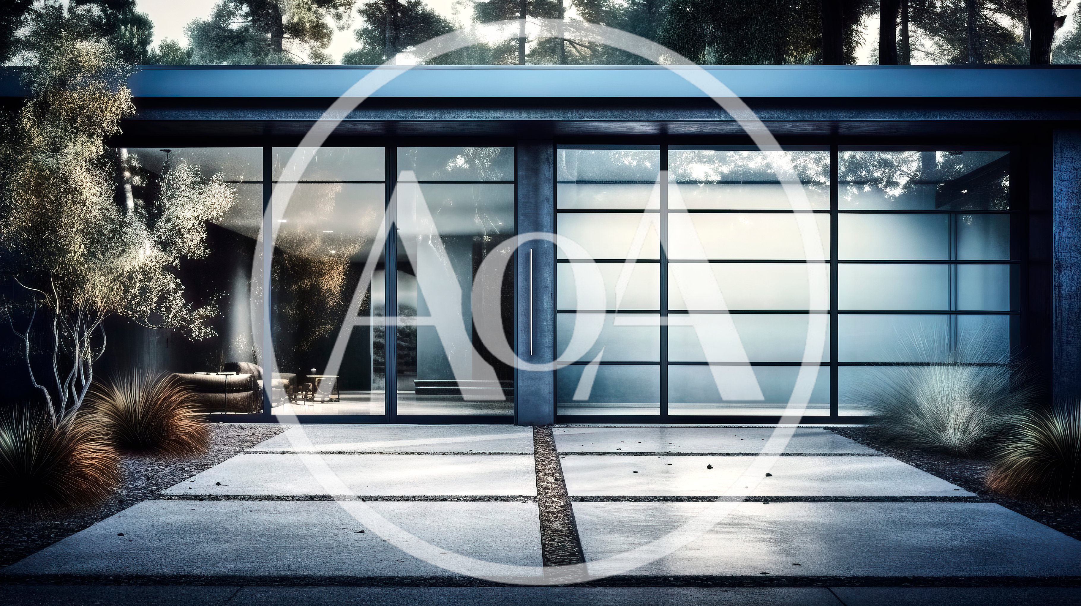 Modern Minimalist House Exterior With Glass Facade