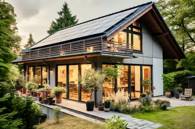 Modern Sustainable House With Solar Roof Panels