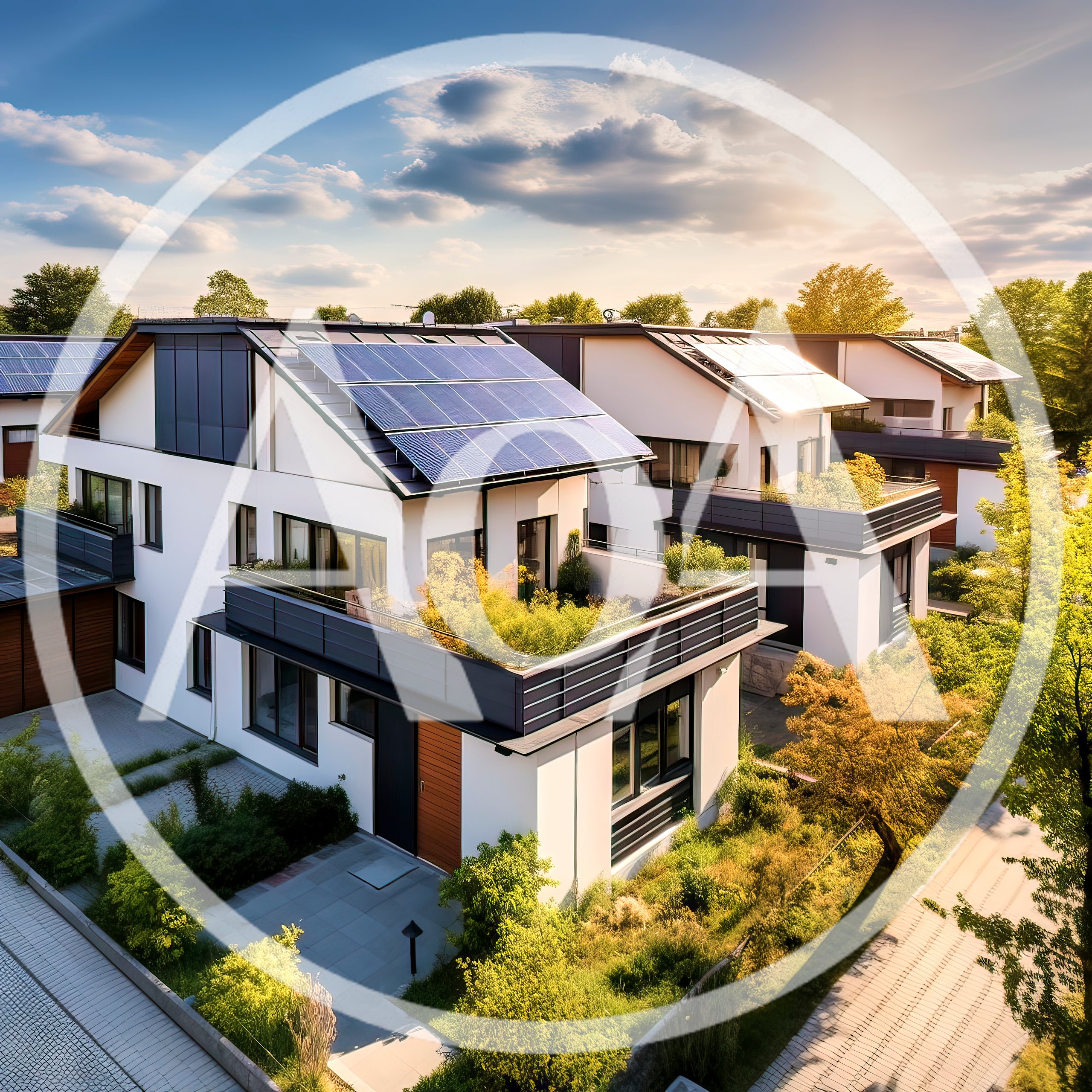 Modern Eco Friendly Residential Houses With Solar Panels