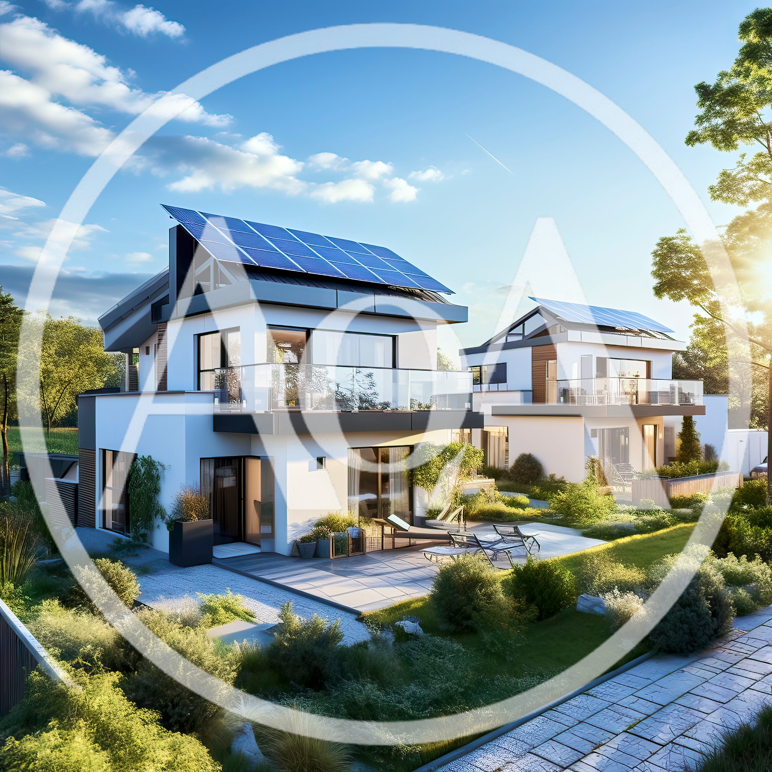 Modern Eco Friendly Residential Houses With Solar Panels