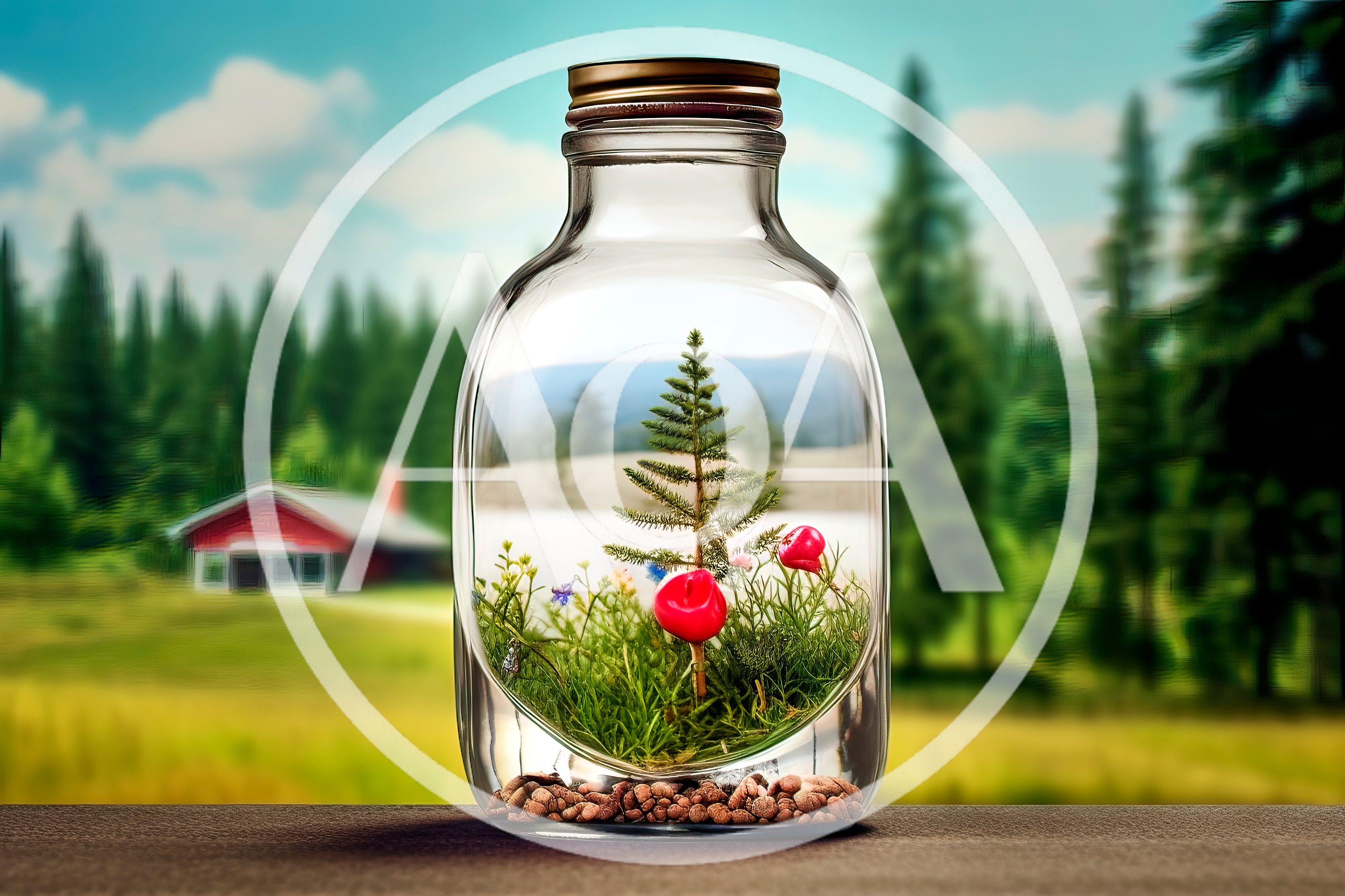 Miniature Pine Tree Terrarium In Glass Jar