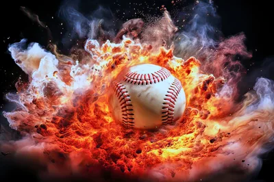 Baseball Engulfed In Intense Fiery Explosion
