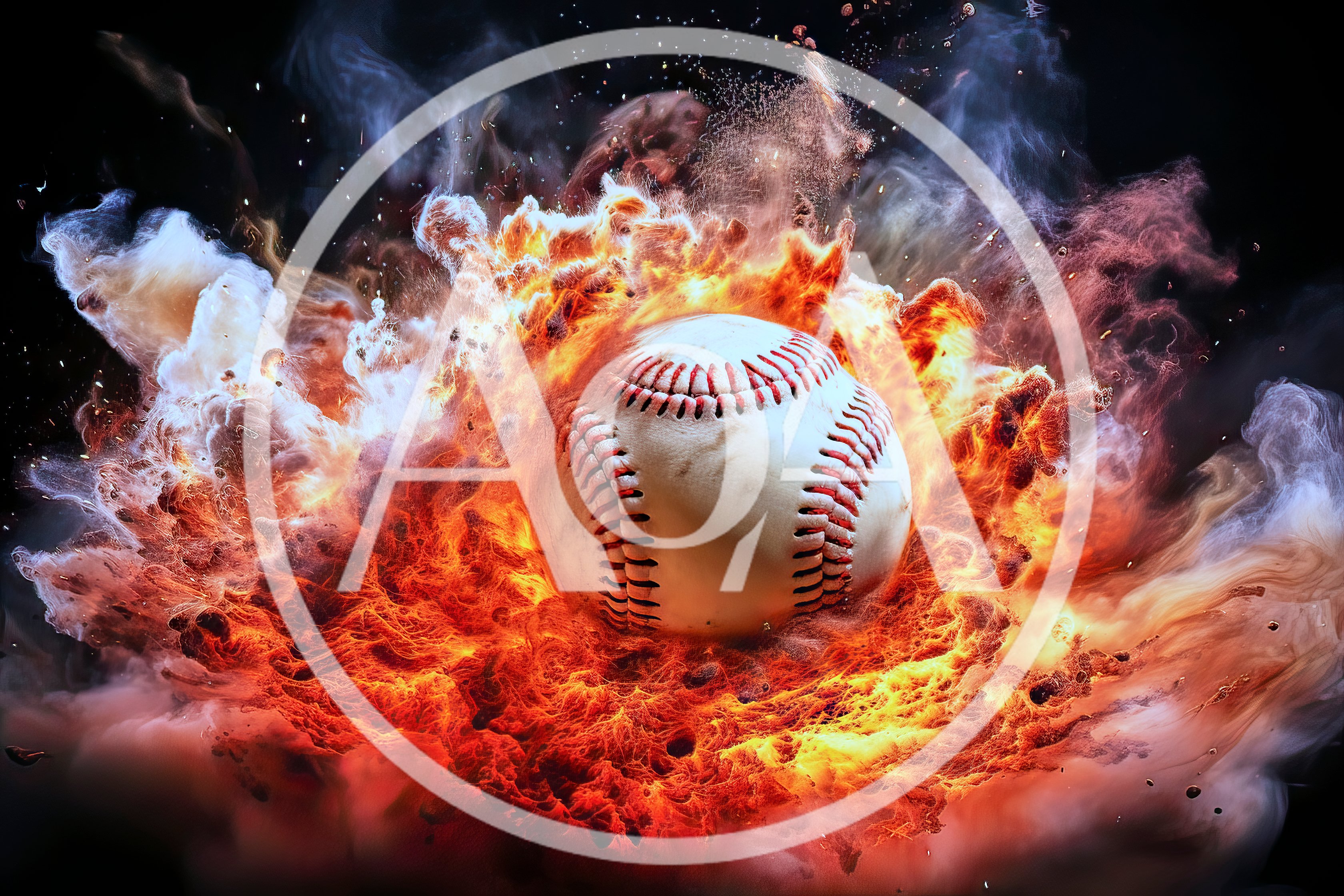 Baseball Engulfed In Intense Fiery Explosion