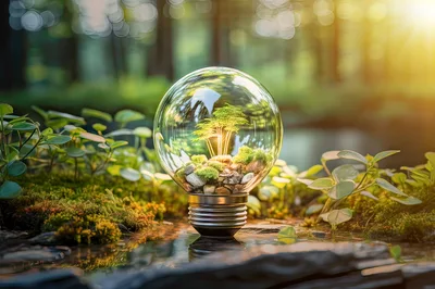 Miniature Ecosystem Inside A Glass Light Bulb