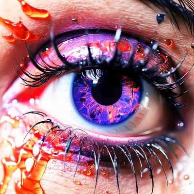 Macro Close Up Of Human Eye With Artistic Makeup