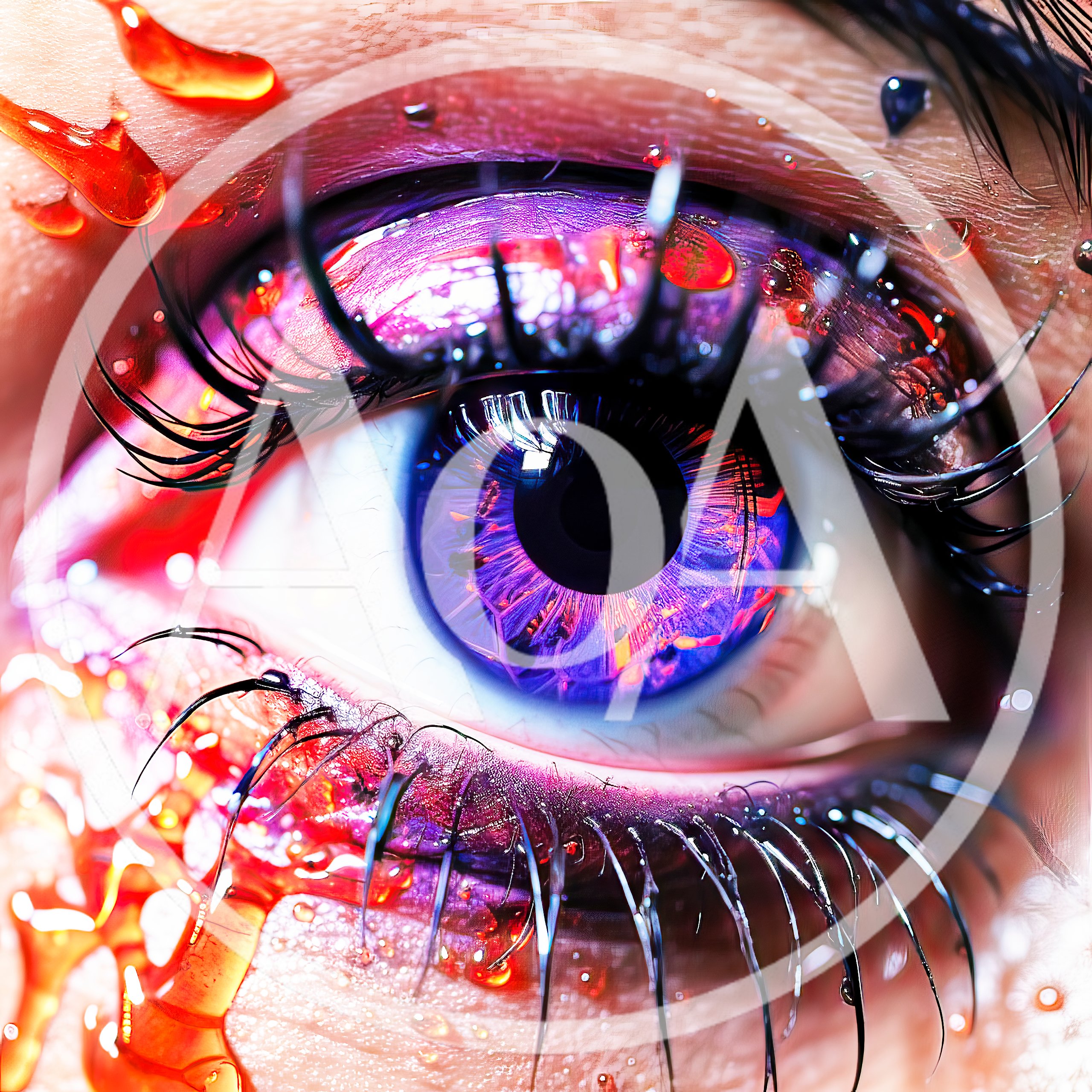 Macro Close Up Of Human Eye With Artistic Makeup
