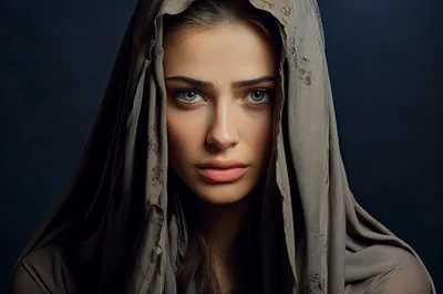Portrait Of A Young Woman Wearing A Headscarf