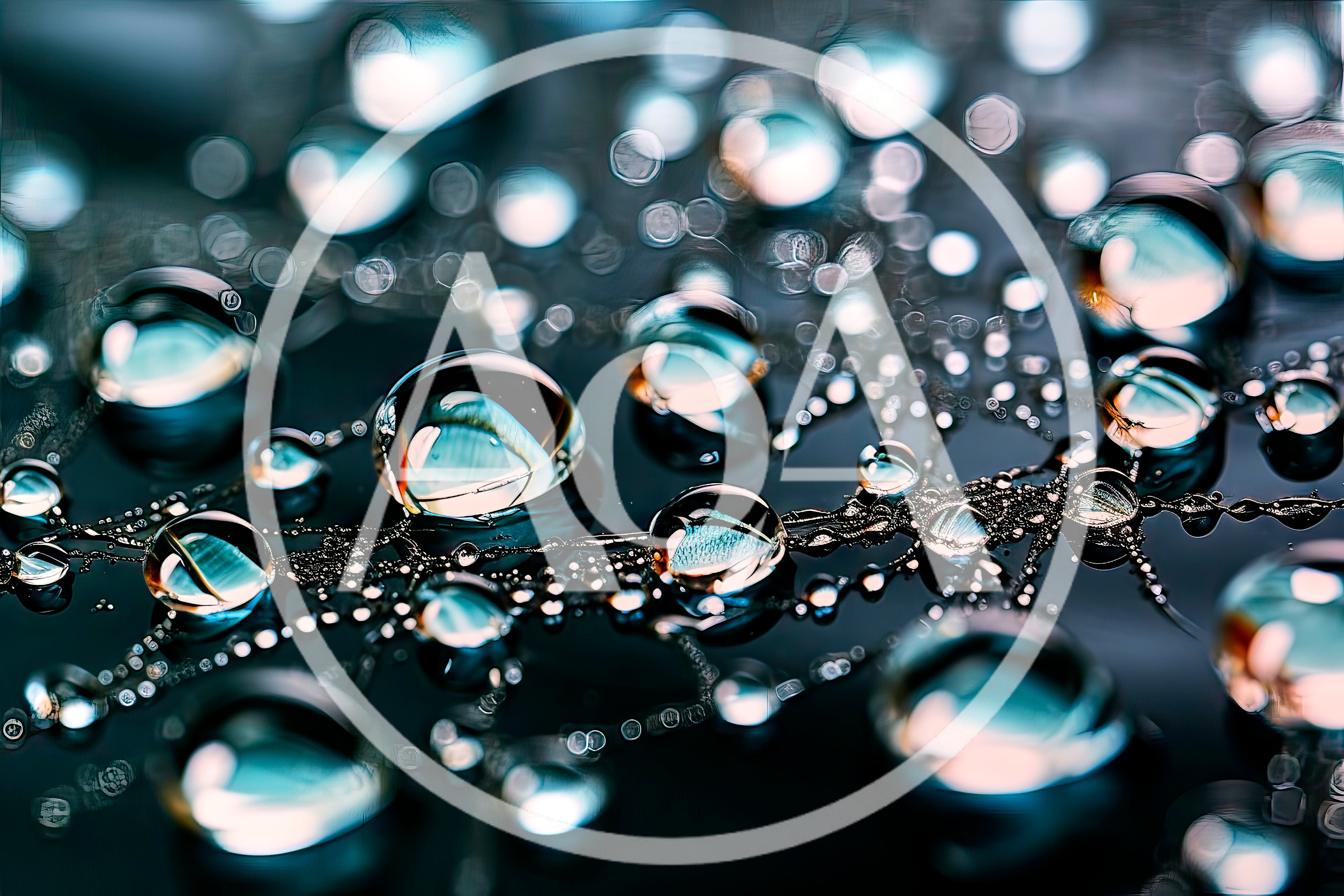 Macro Close Up Of Water Droplets On A Web