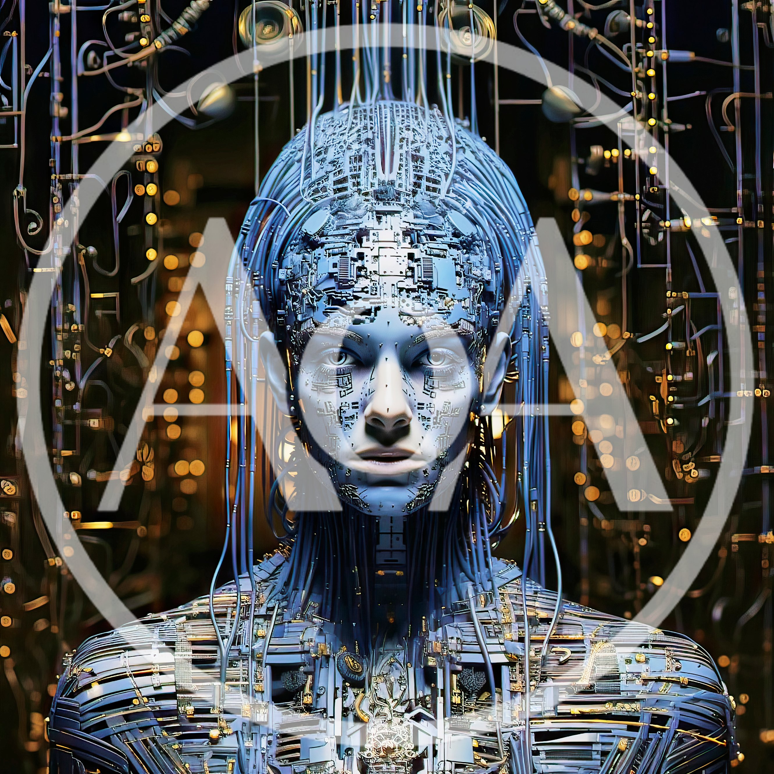 Cybernetic Humanoid Portrait With Intricate Circuitry Details