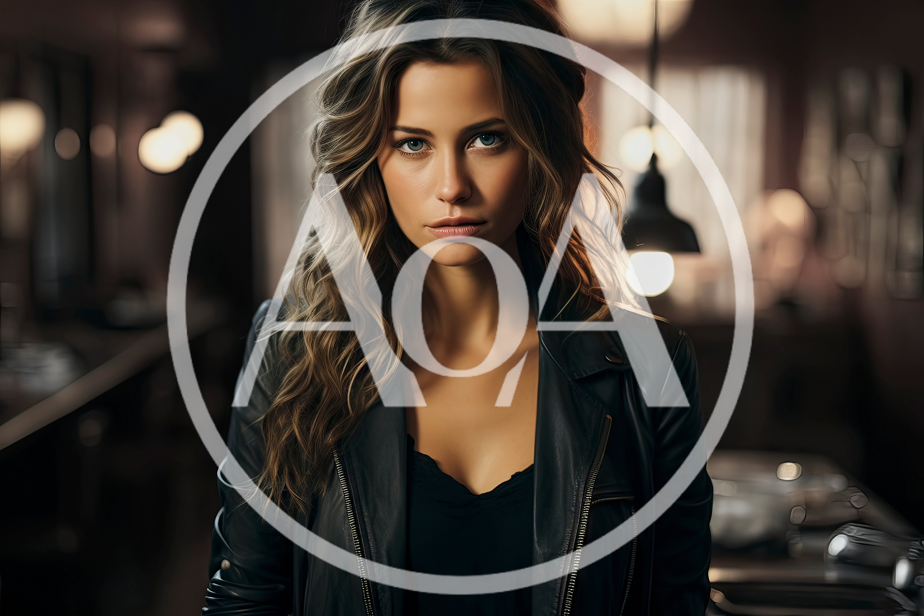 Portrait Of A Young Woman In A Leather Jacket