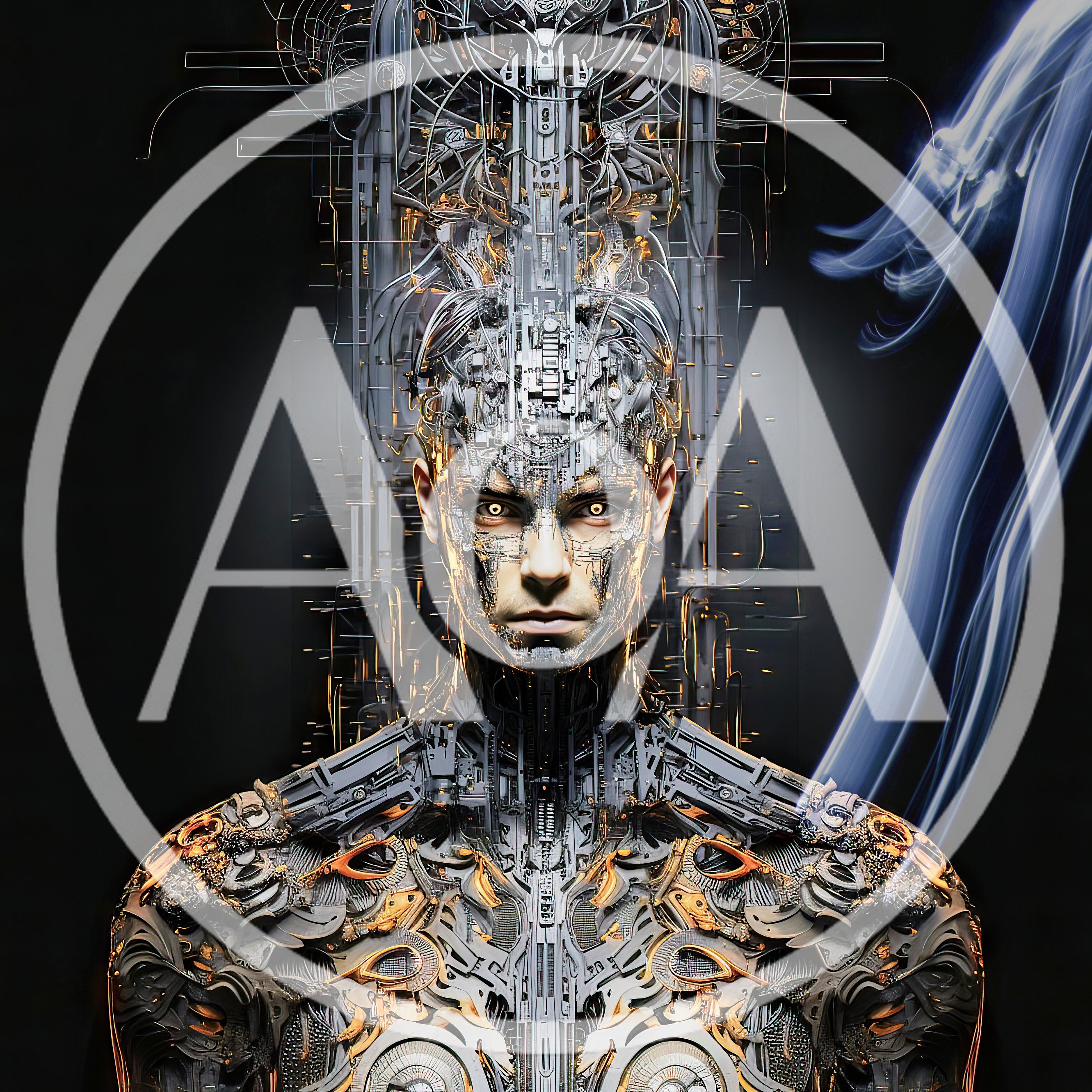 Cybernetic Humanoid Portrait With Intricate Mechanical Details