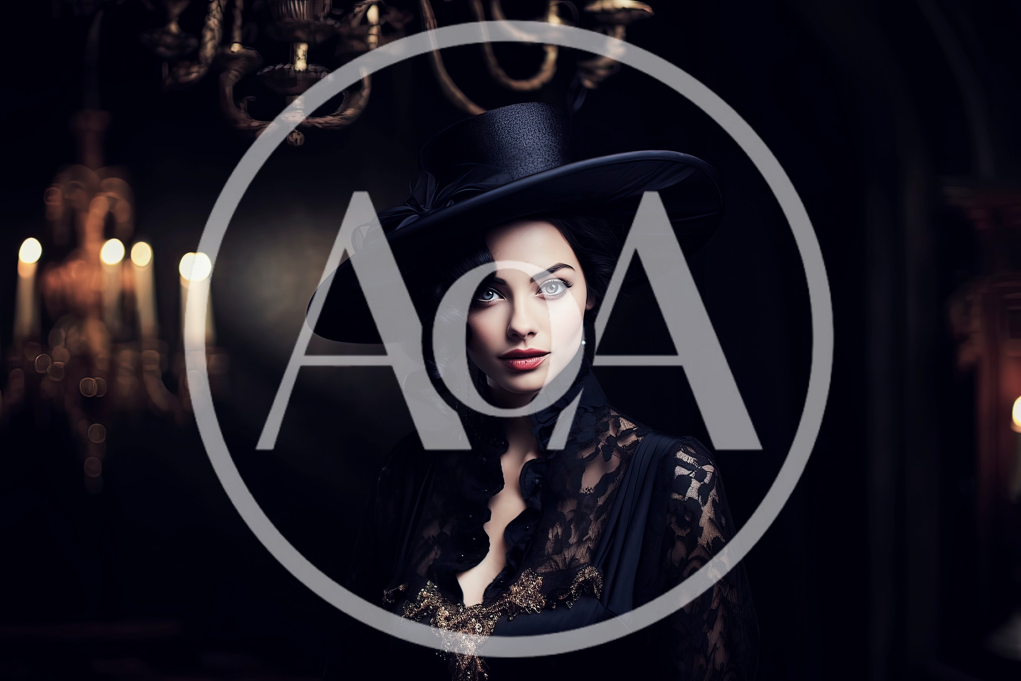 Elegant Woman In Victorian Gothic Attire And Wide Hat