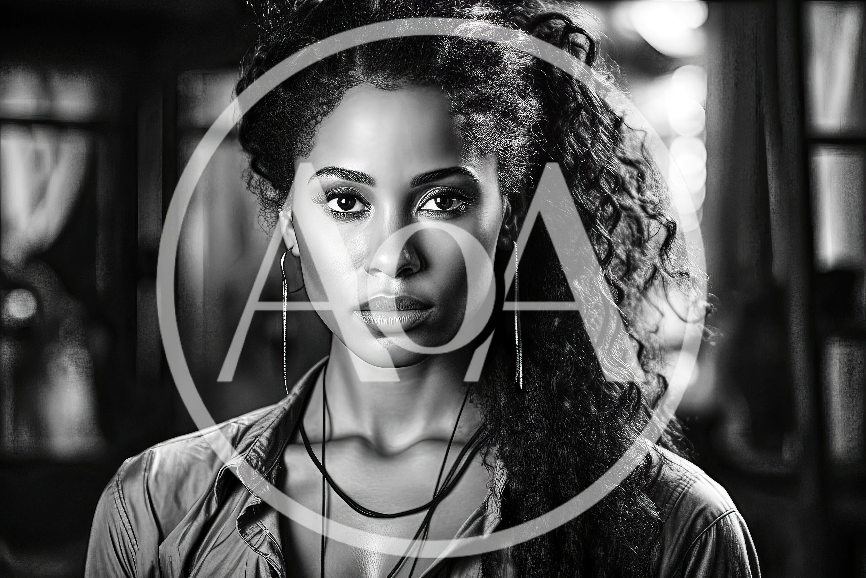 Portrait Of A Beautiful Woman With Curly Hair