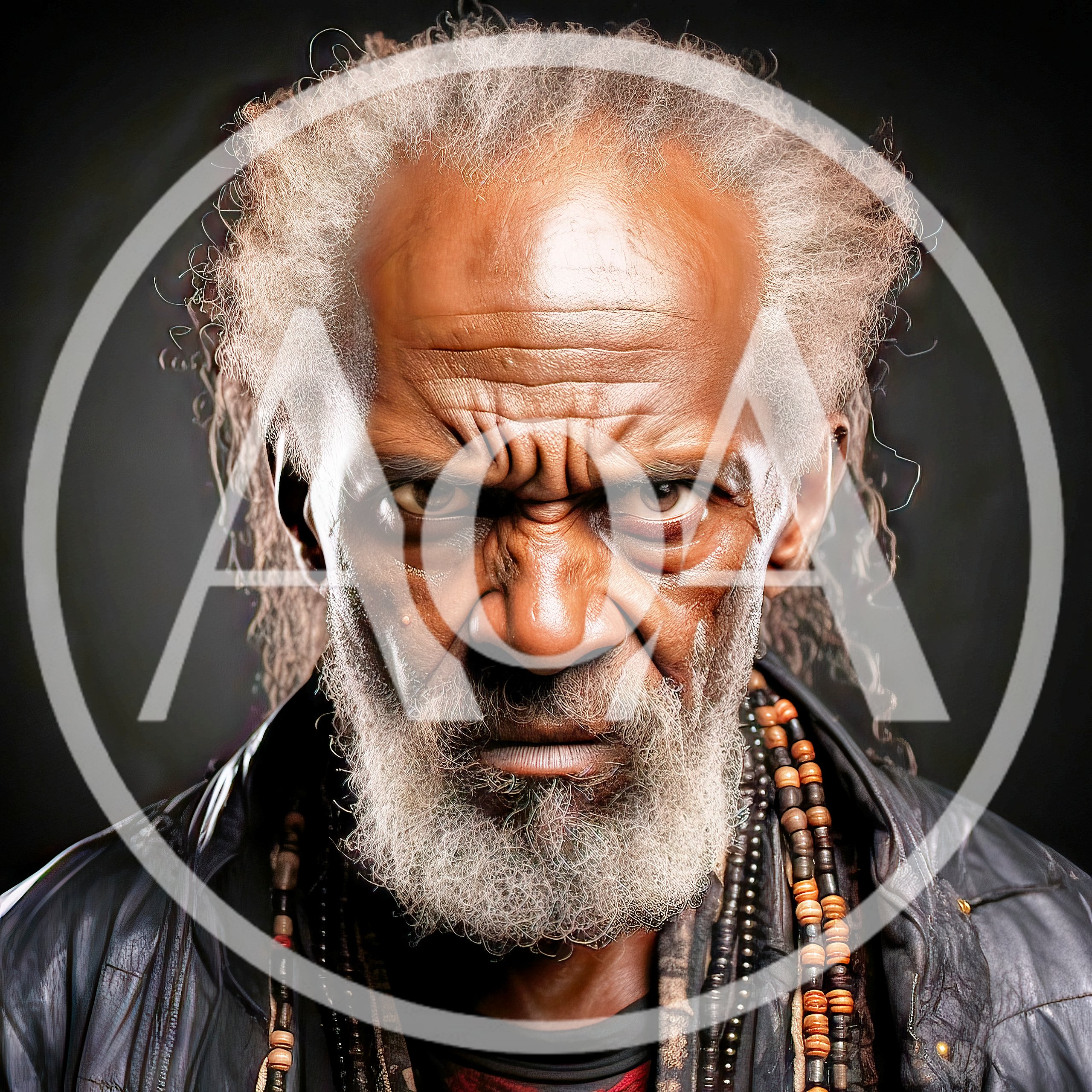 Portrait Of An Intense Elderly Man With Grey Hair