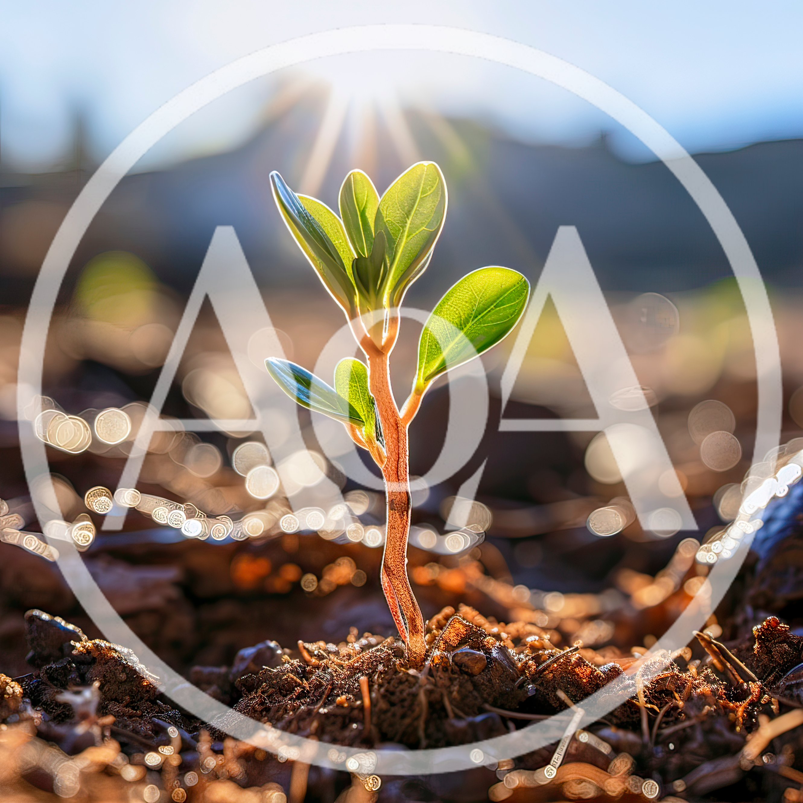 Small Green Sprout Growing From Fertile Soil